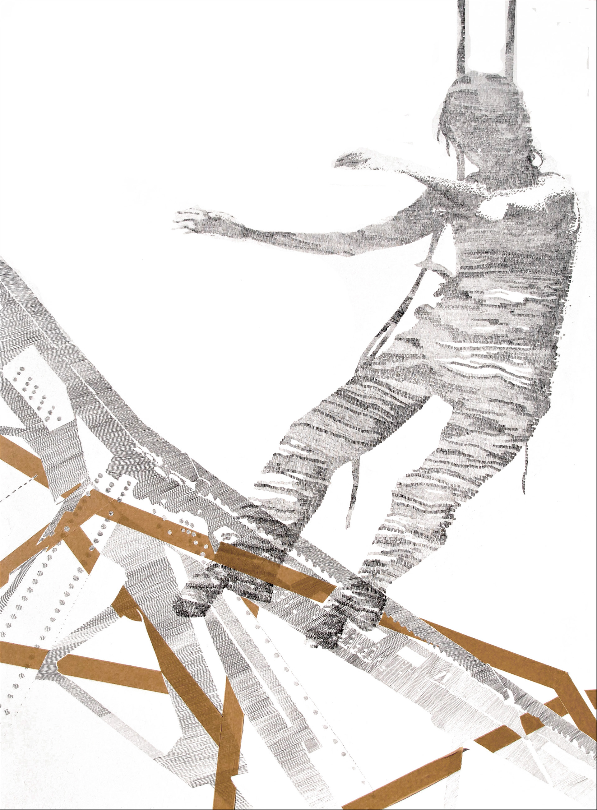 ENTRE DEUX V, acryl sur bois, 180160 cm