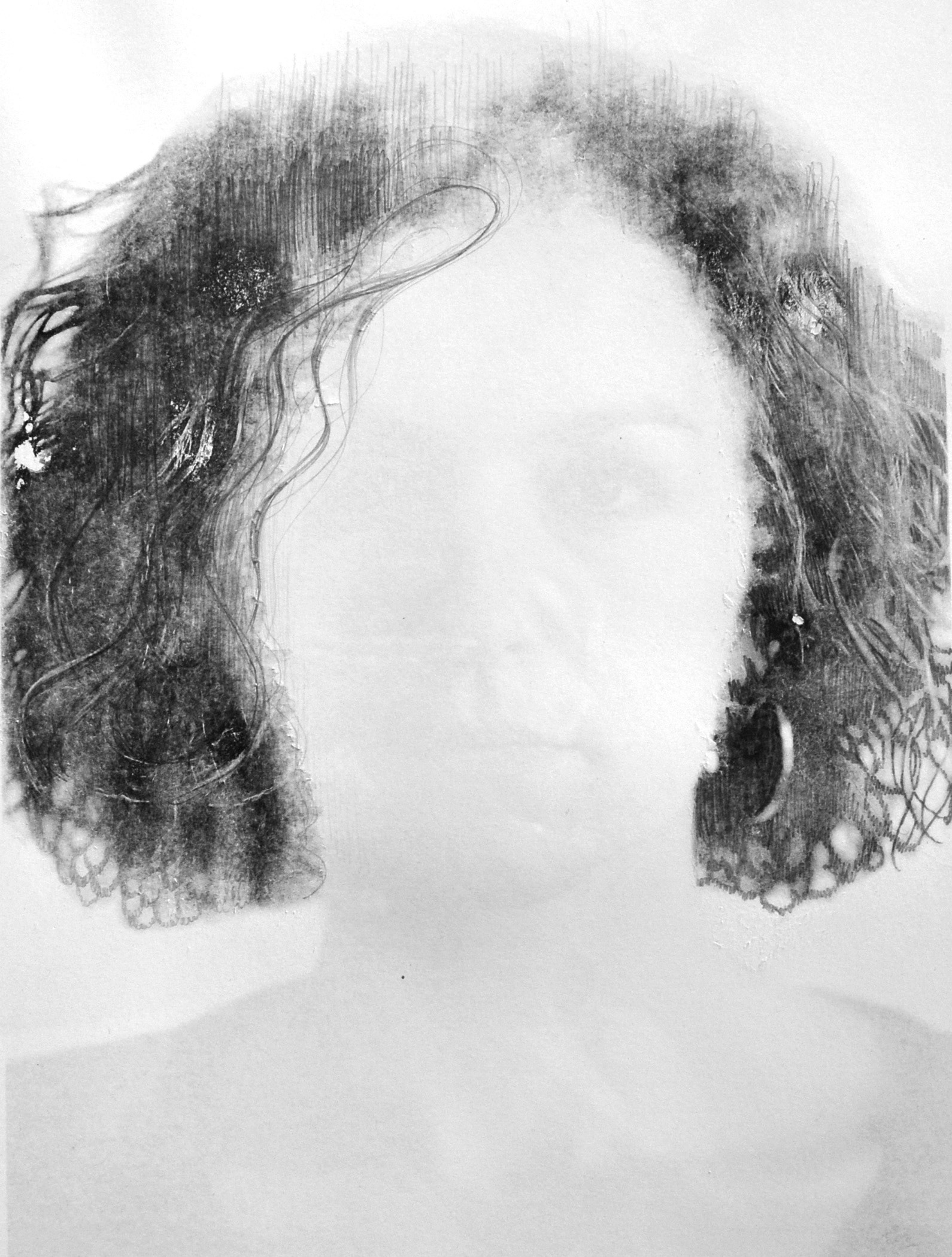 APPARITIONS, technique mixte sur papier, 21 x 29,7 cm