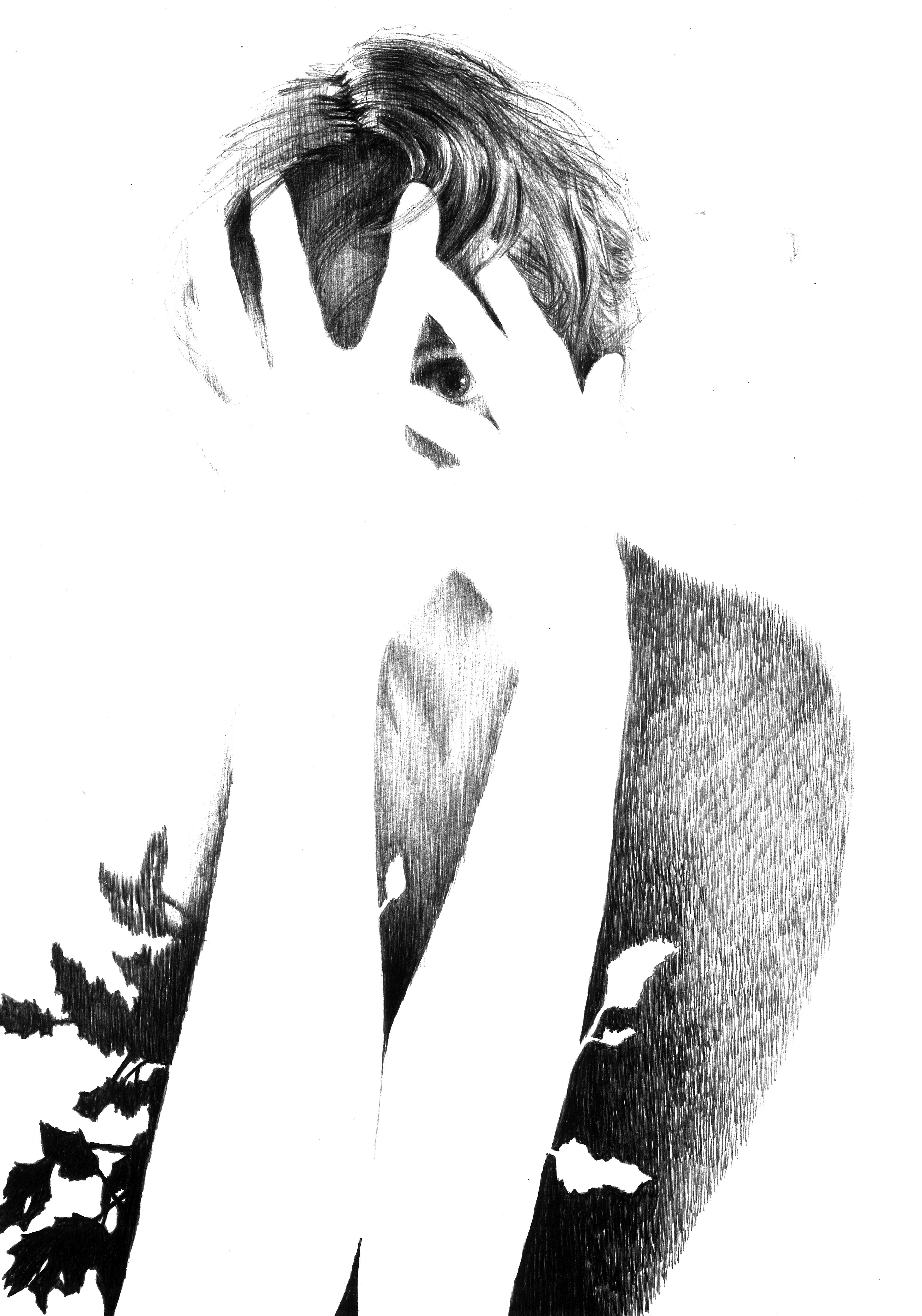 CABANE stylo BIC sur papier 21/30 cm