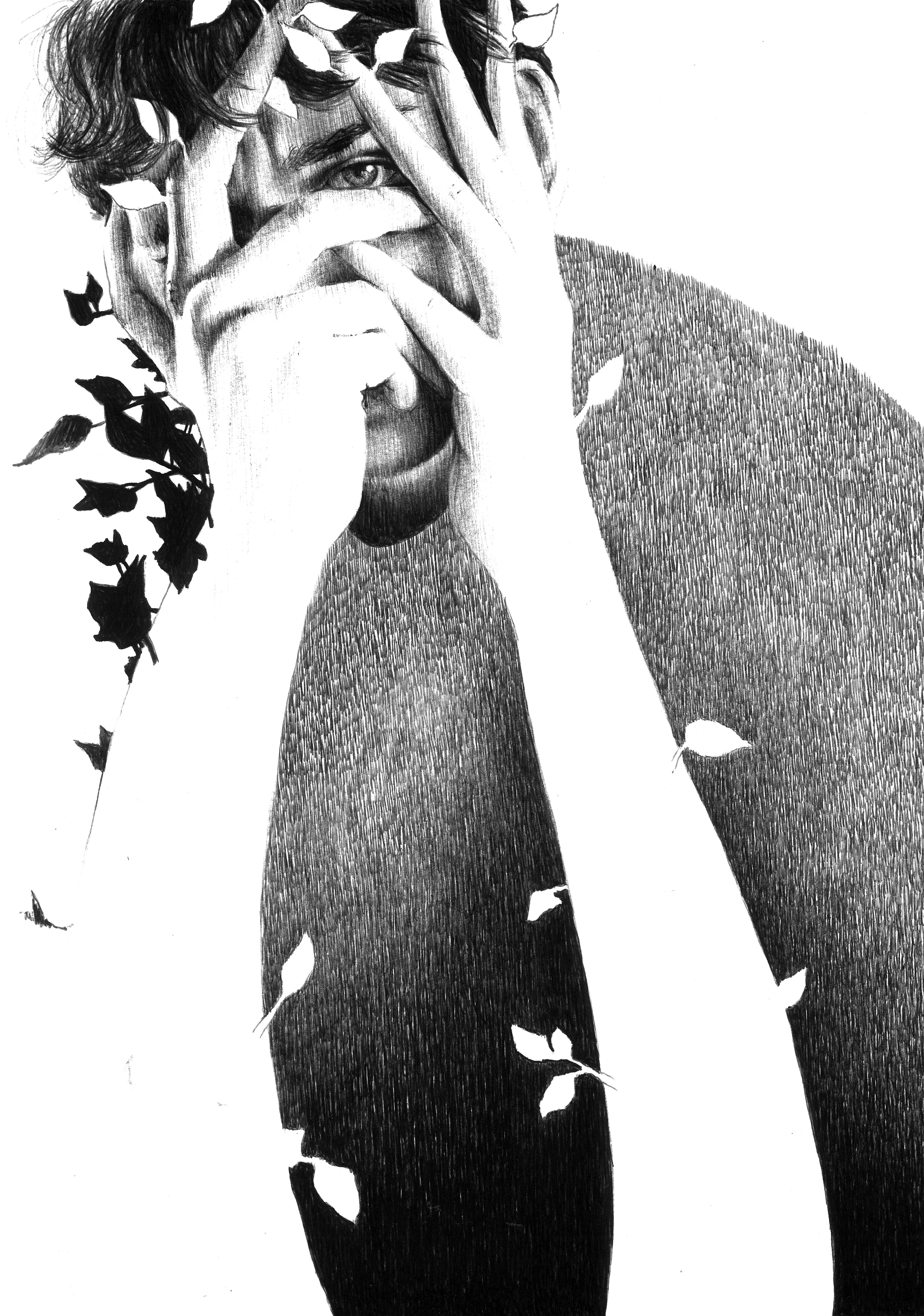 CABANE stylo BIC sur papier 21/30 cm