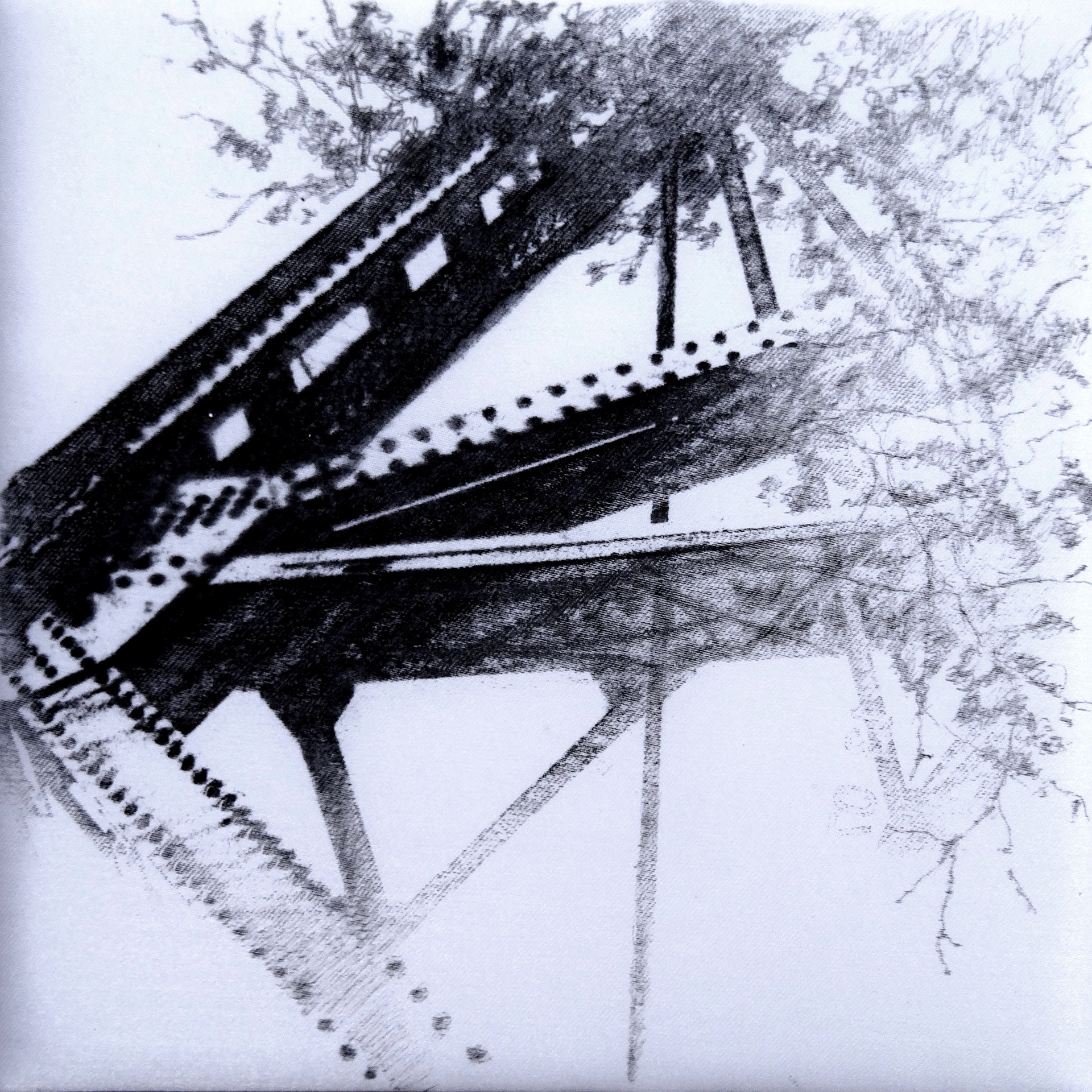 CADRE VI, encre de Chine sur soie, 20/20 cm