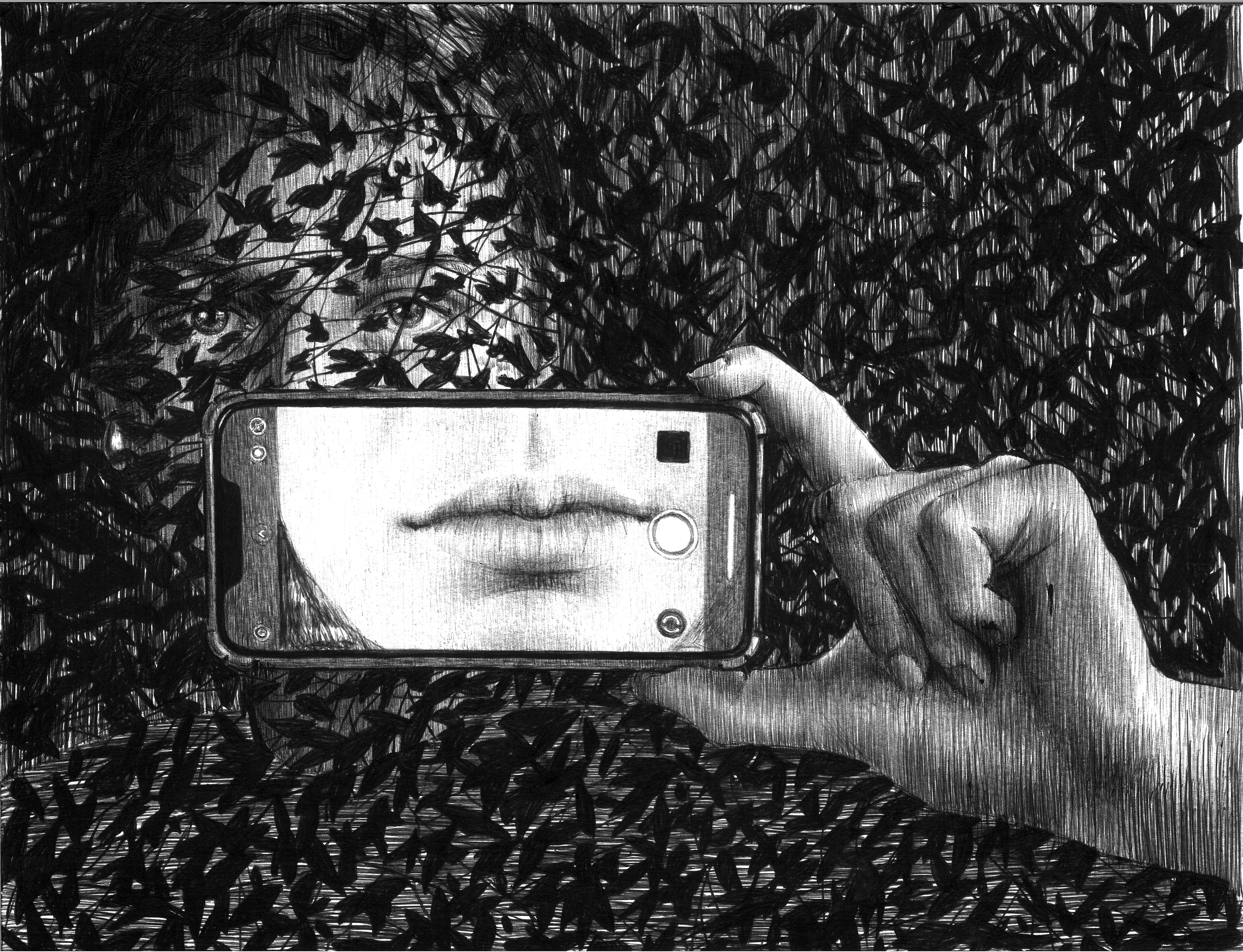 BOUCHE,  stylo BIC sur papier,  21/30 cm