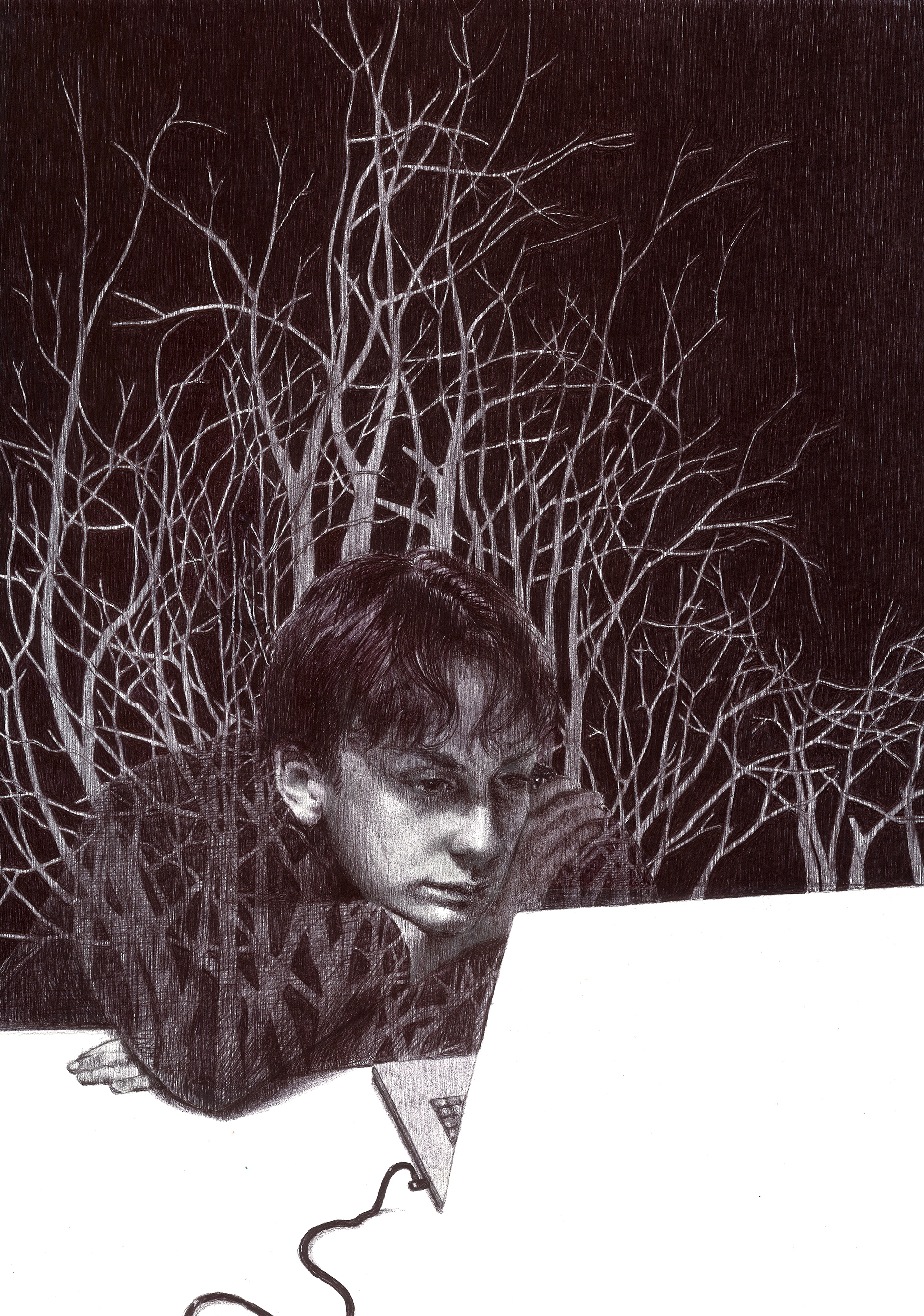 CABANE stylo BIC sur papier 21/30 cm