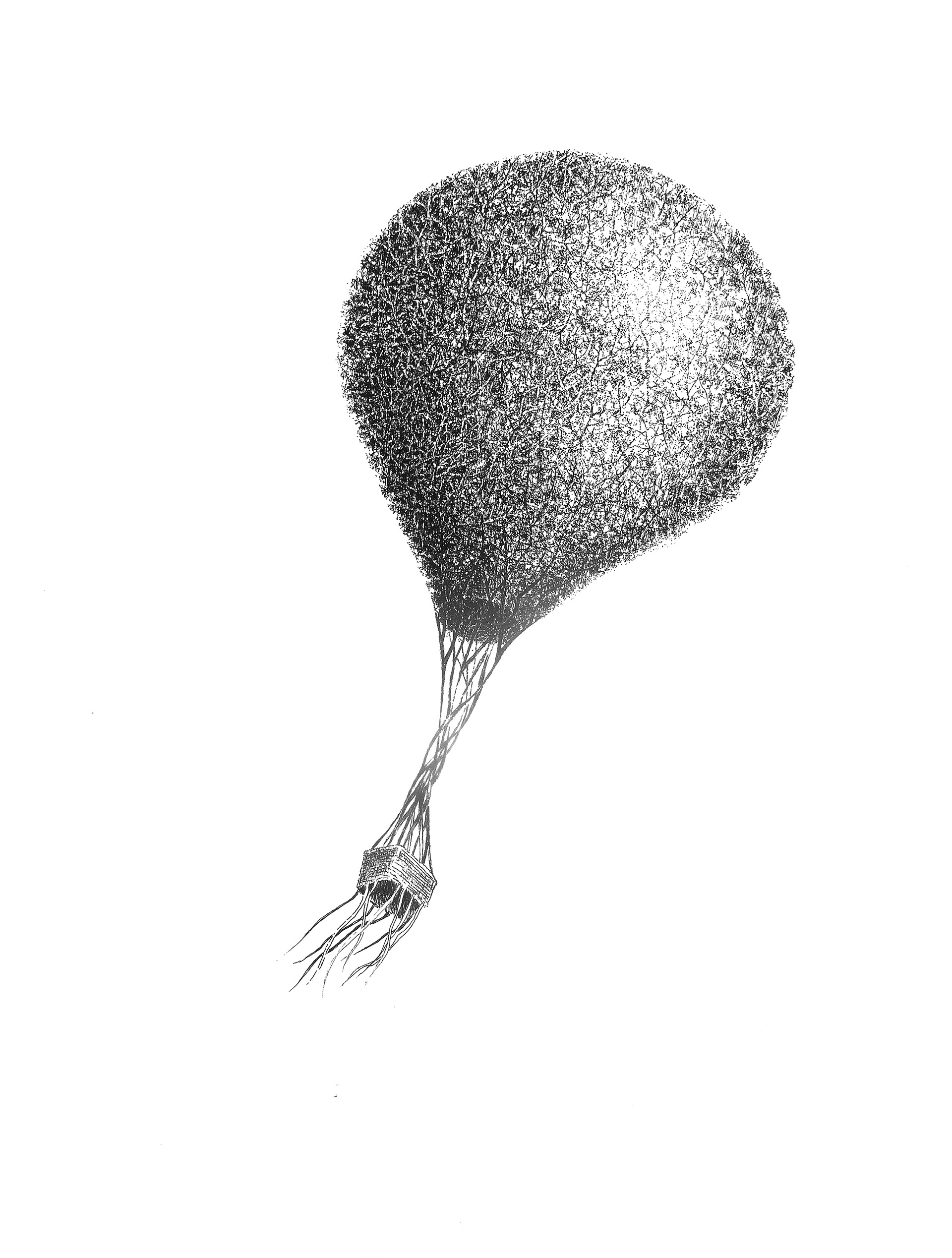 PARTIR II, encre de Chine sur papier, 21 x 29,7 cm