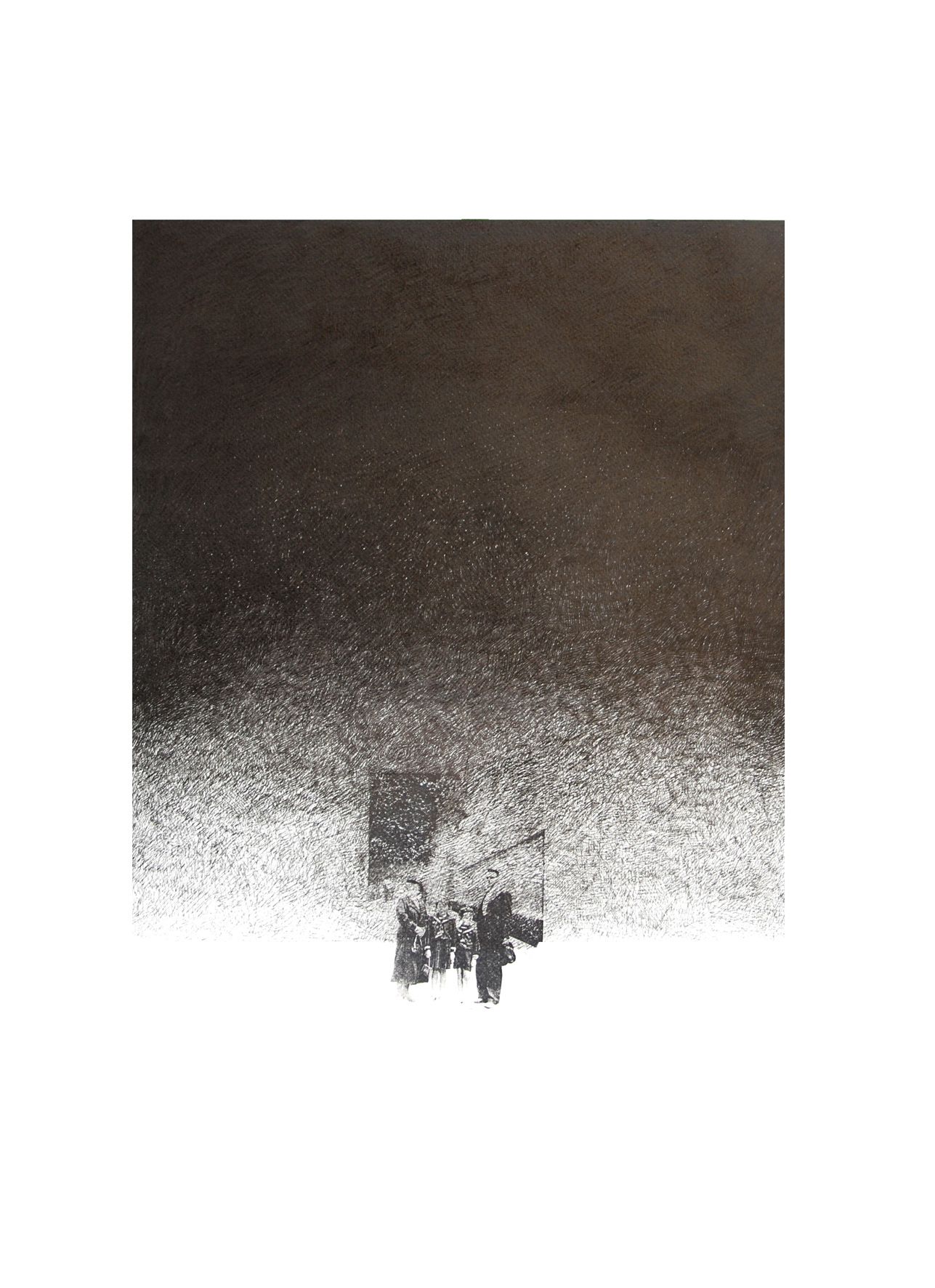 ALBUM DE FAMILLE III, transfert photo, encre de Chine, 65/50 cm