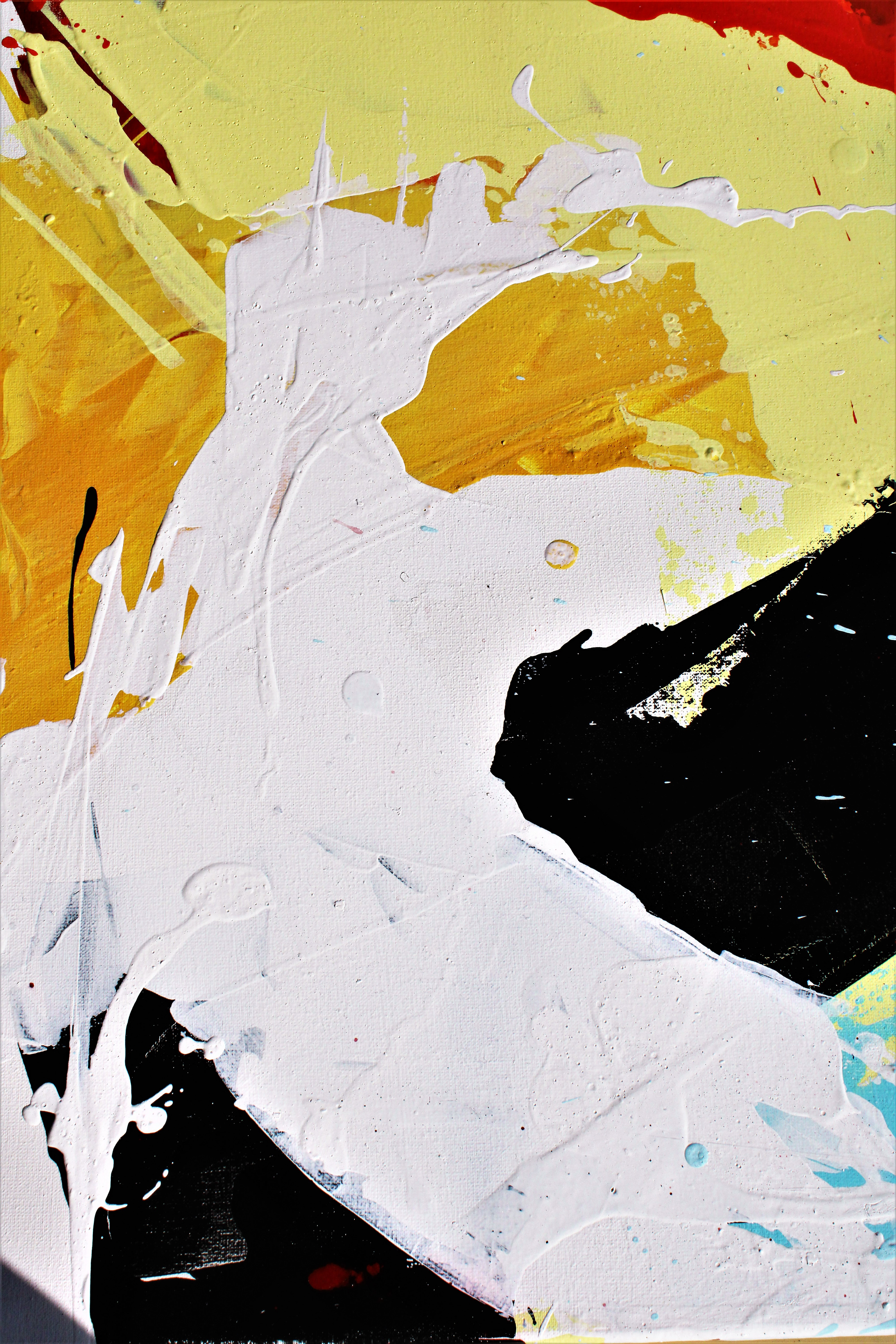 (Bottm-left Detail) - In this detailed view, the rotational movement of the composition becomes clear as layers of color are amalgamated into a cohesive whole. It illustrates the raw momentum of the piece, inviting the observer to feel the intensity of the artist's expressive gesture.