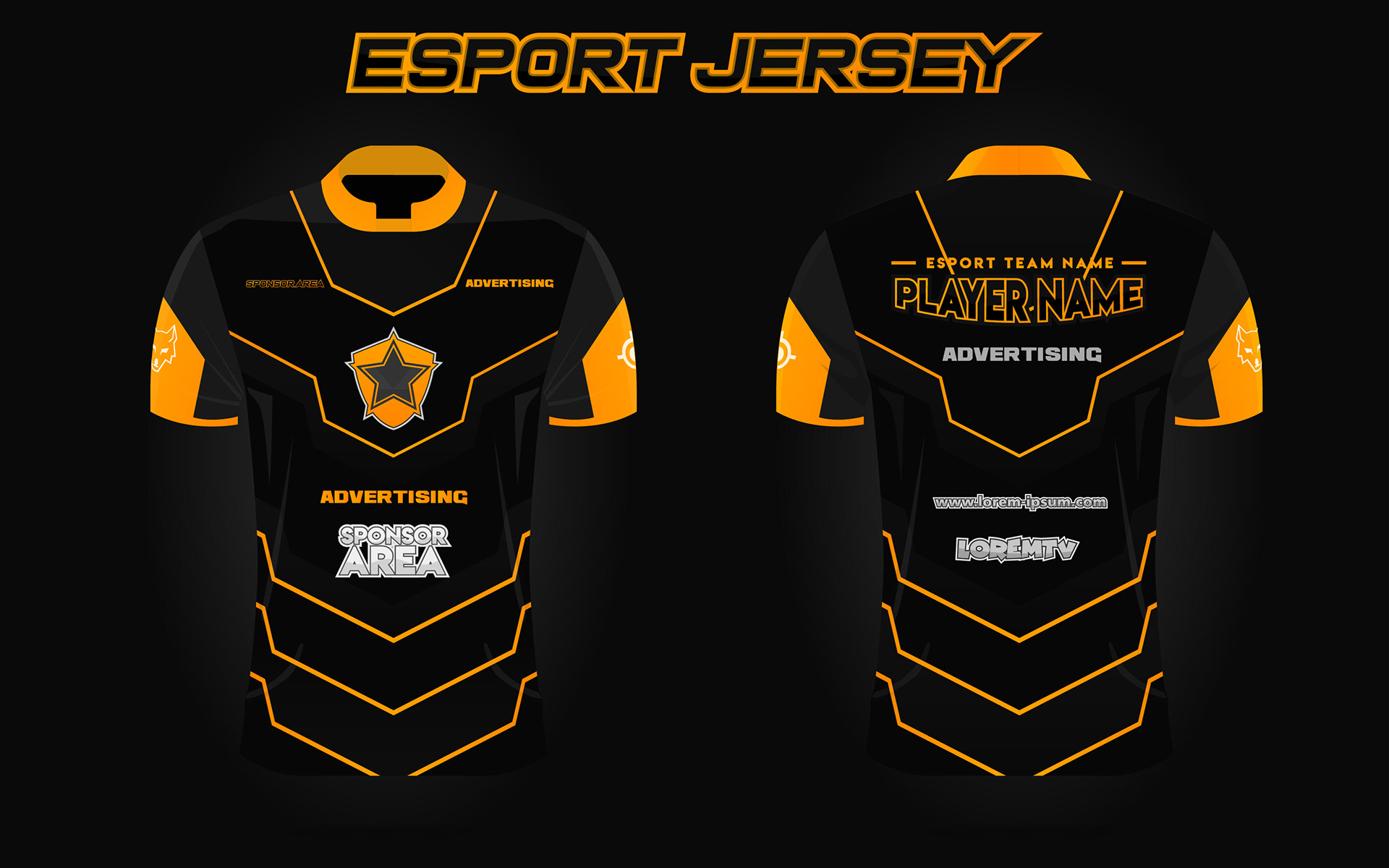 Esport Jersey Design With Dummy Logo And Sponsorship Stock Vector -  Illustration of player, apparel: 205249647