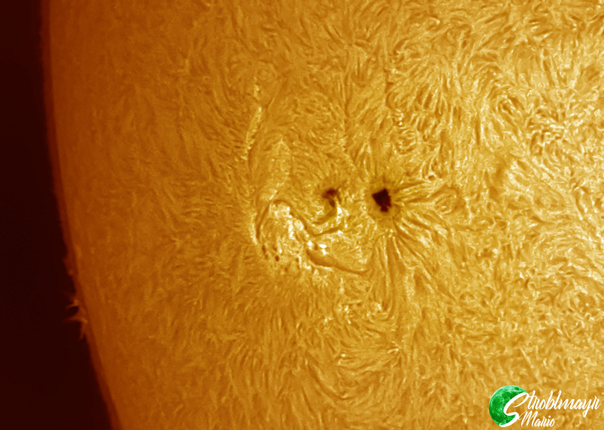 Sonnenflecken in H-Alpha am 13.7.2022 im 120/1000 PST-Umbau