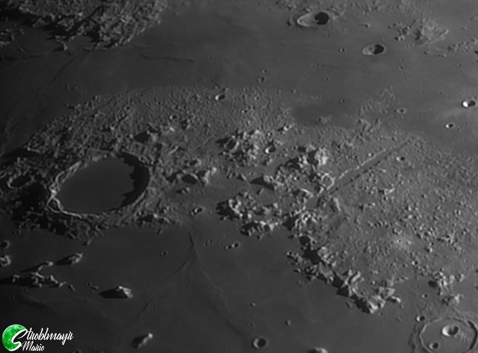 Die Alpen und das Alpental am Mond im 130mm Apo