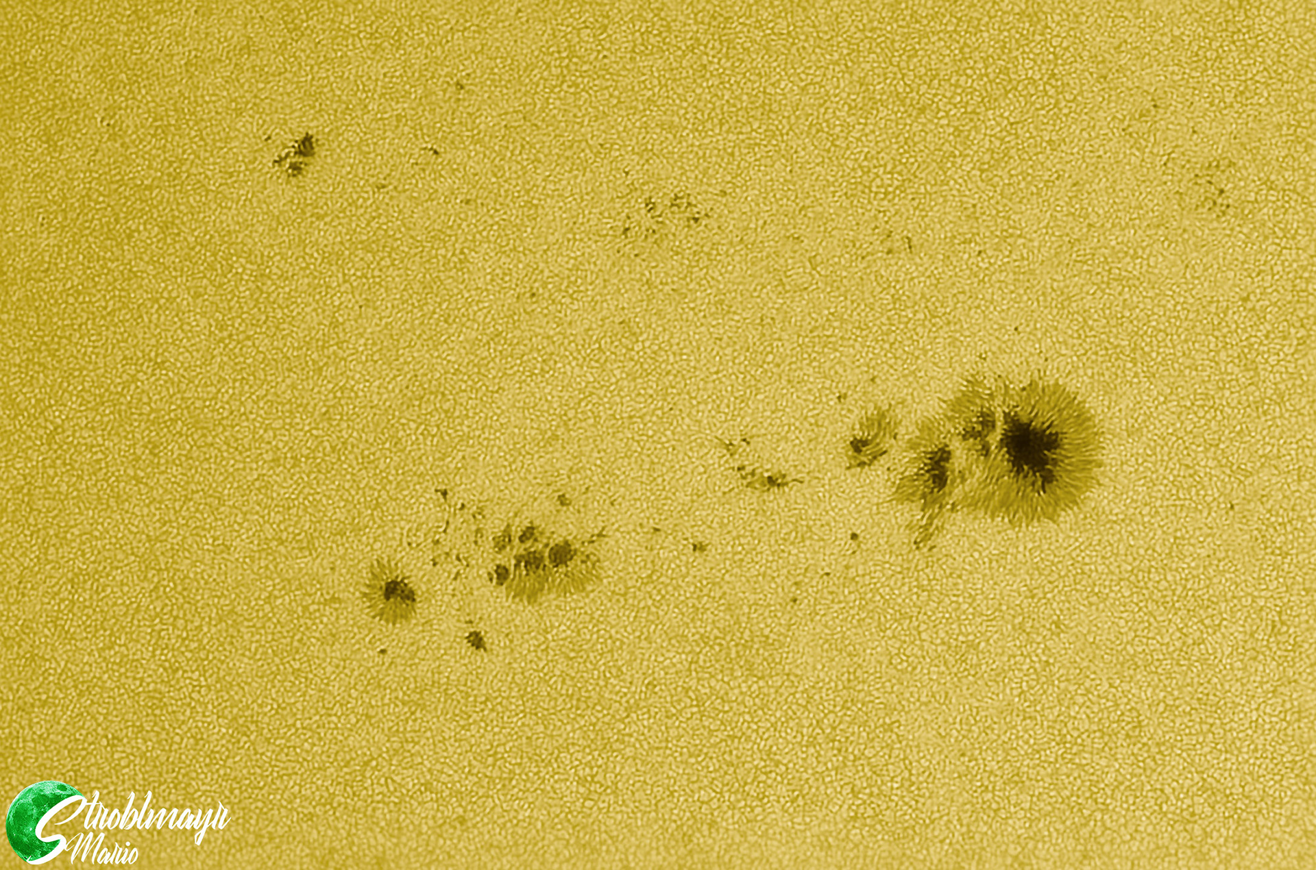 Details der Sonnenflecken am 18.6.2022 im 130/910 Refraktor bei 540nm
