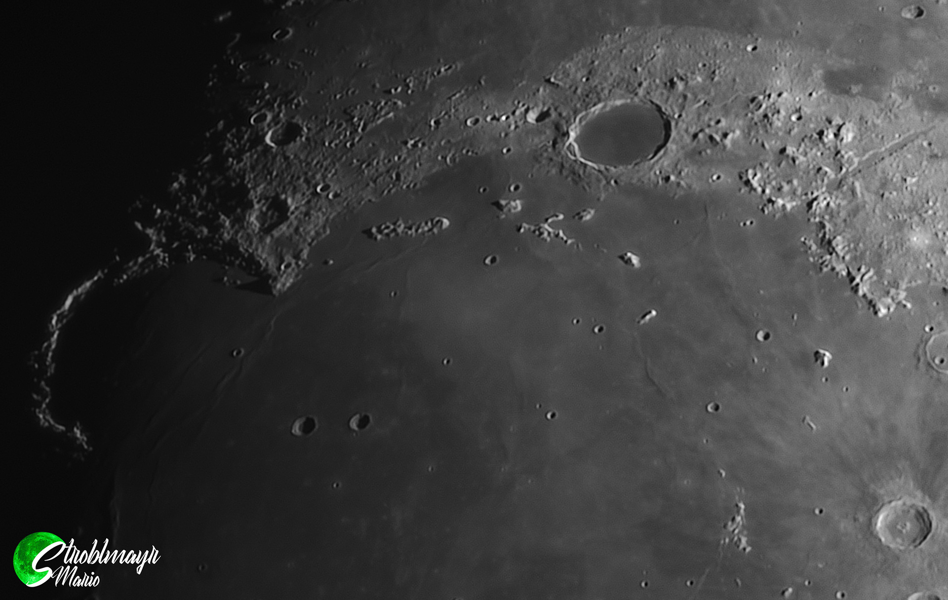 Sinus Iridum bis Alpental am Mond im 130mm Apo am 17.6.24