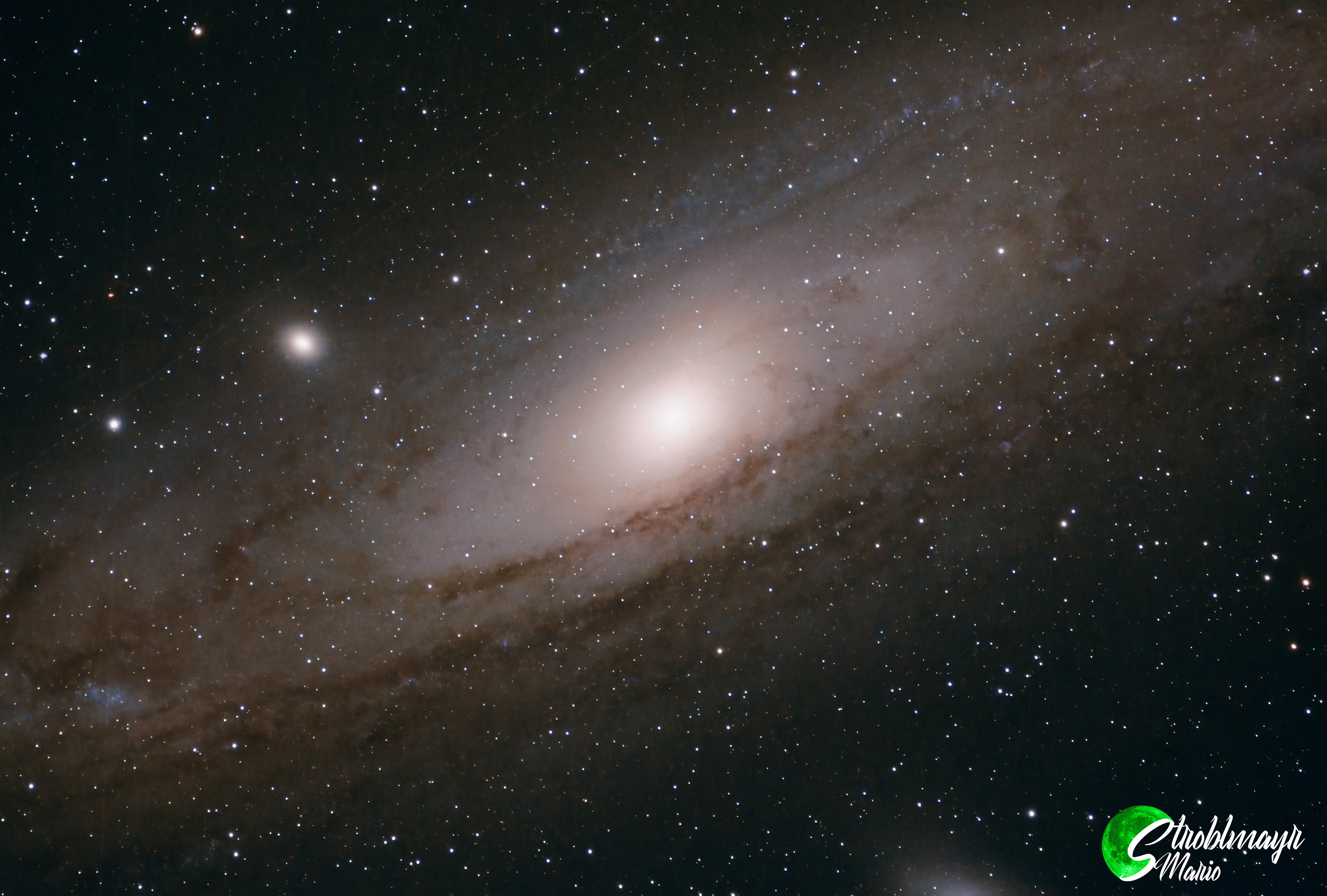 Livestack der Andromedagalaxie im 130mm Apo am 15.7.2024