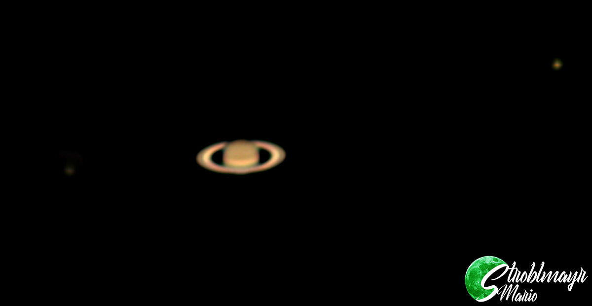 Saturn mit Monden im 60/330 Refraktor, 29.7.2020