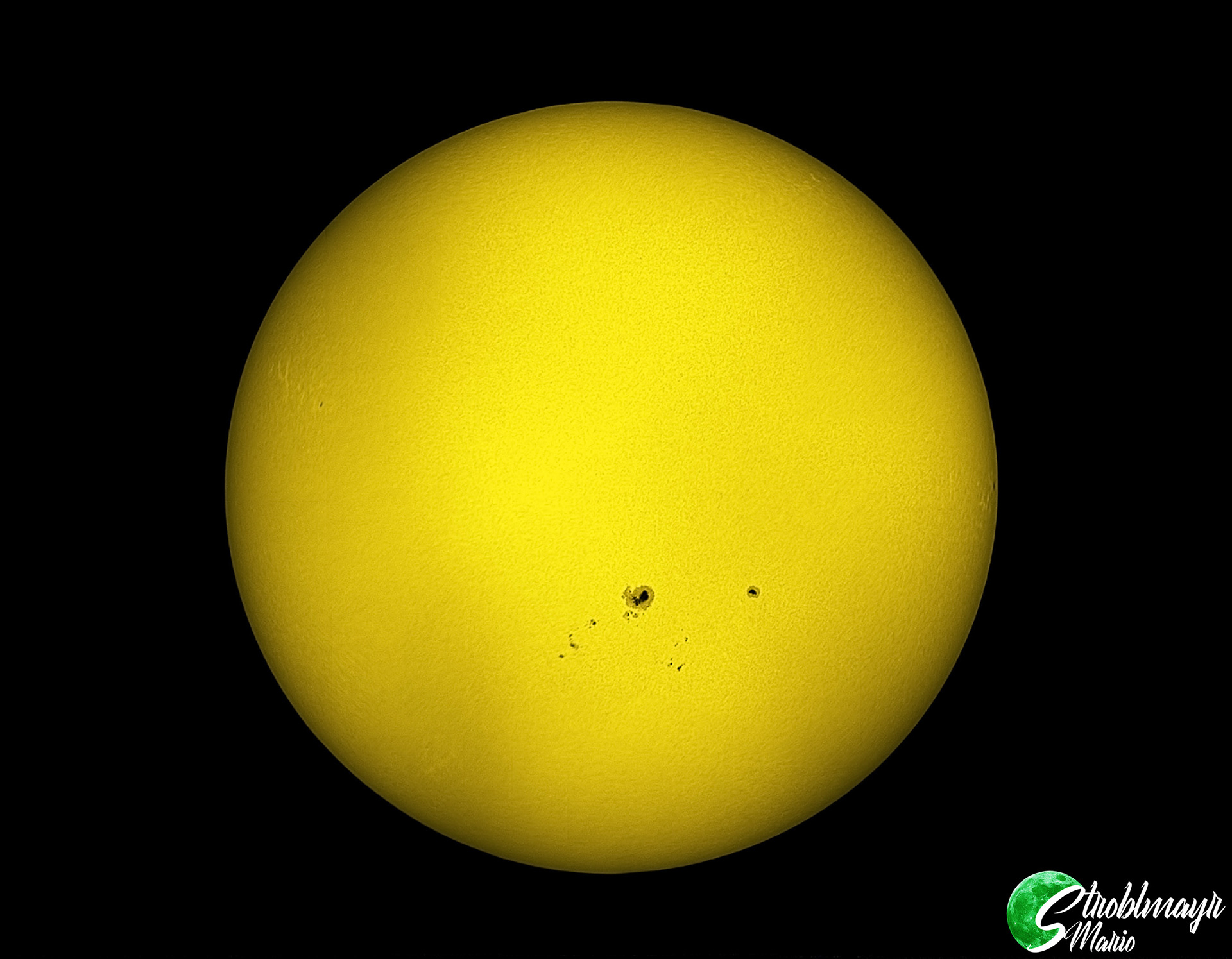 Sonne mit Sonnenflecken im 60/330 Refraktor, 29.11.2020