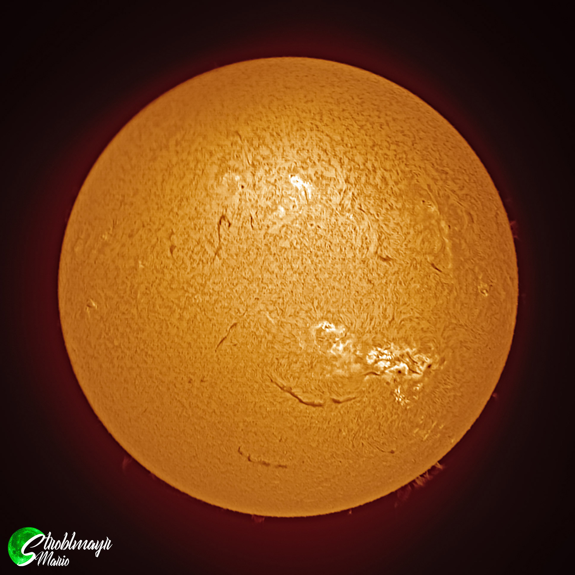 Die H-Alpha Sonne im PST Teleskop am 22.4.2024