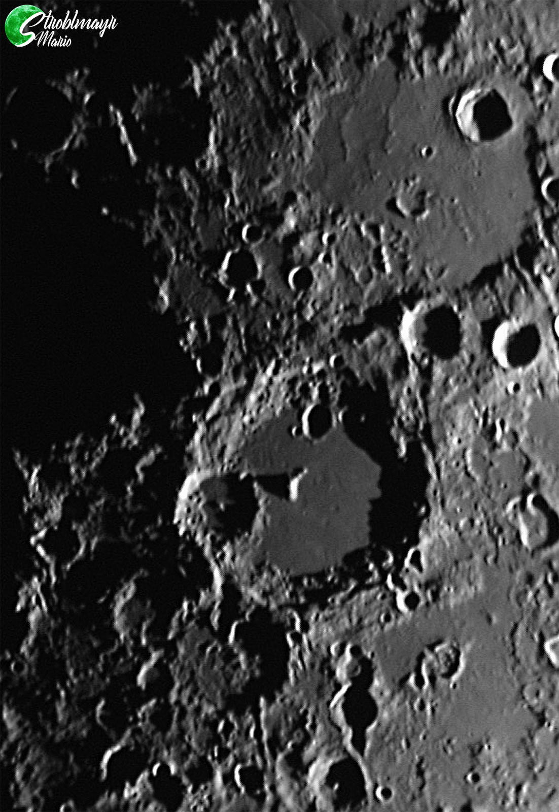 Krater Albadegnius im 400/1680 Dobson mit ZWO ASI 178 MC, 27.7.2020