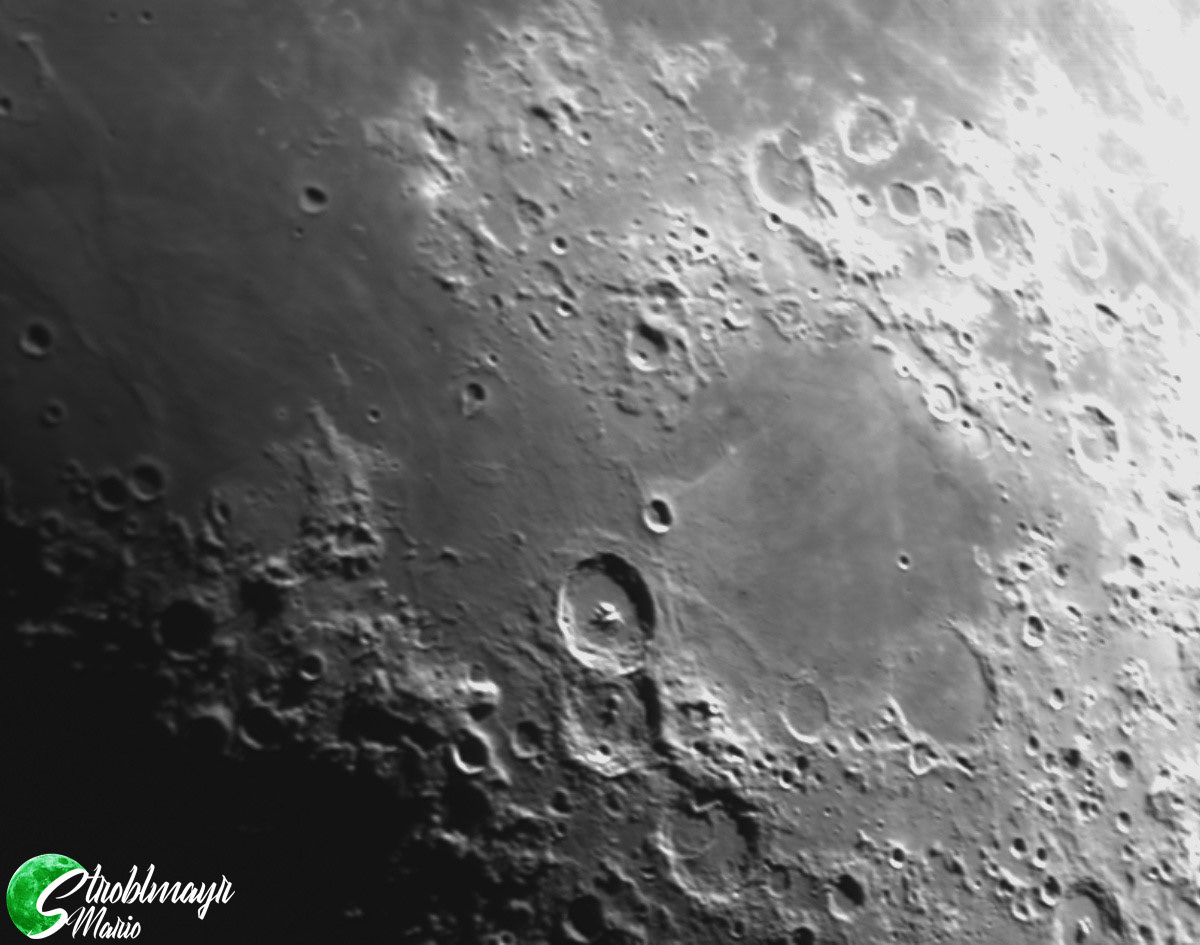 Krater Theophilus im 200/1200 Dobson mit ZWO ASI 120MM, 1.1.2020