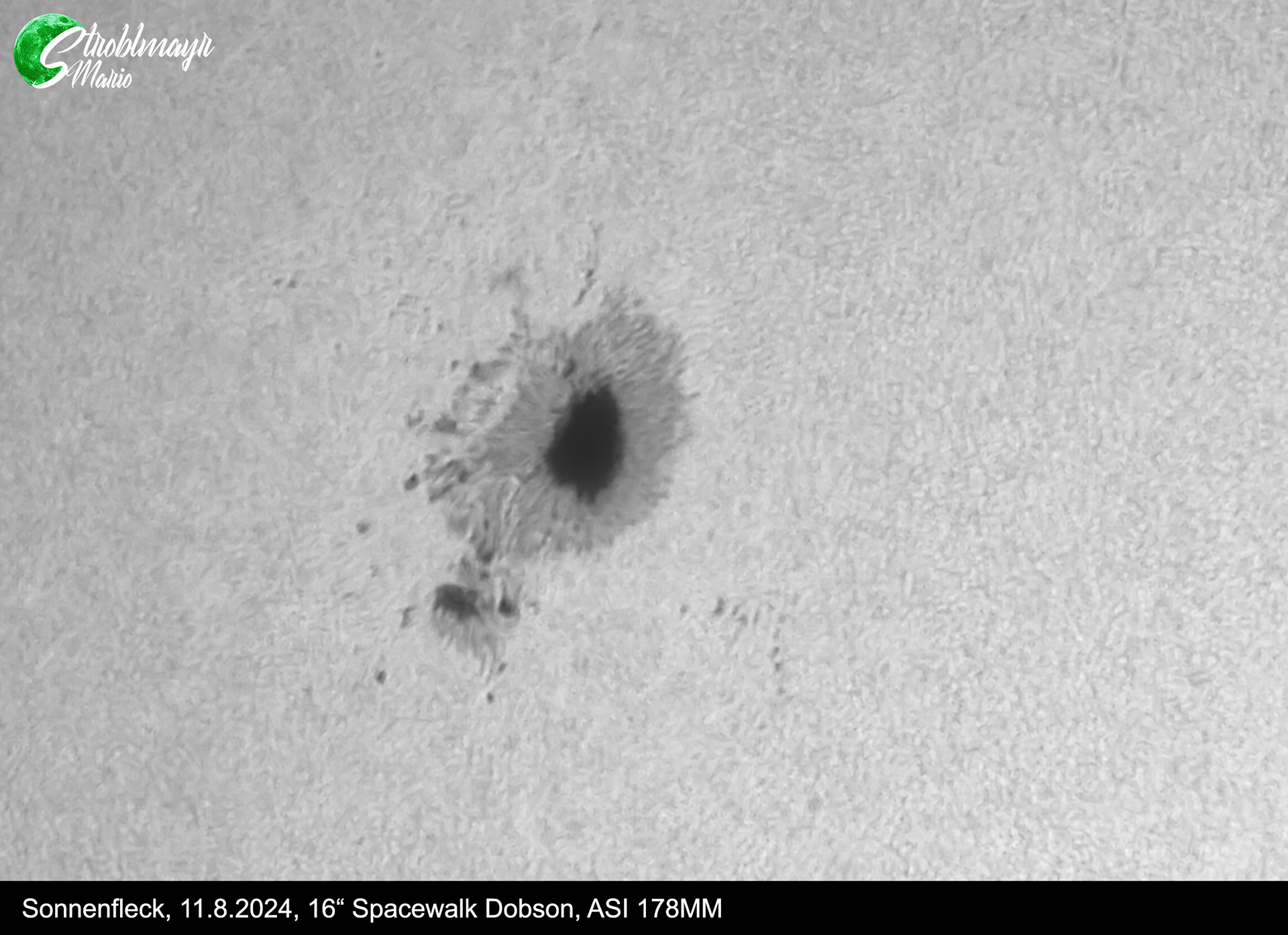 Sonnenfleck im 16" Dobson am 11.8.24