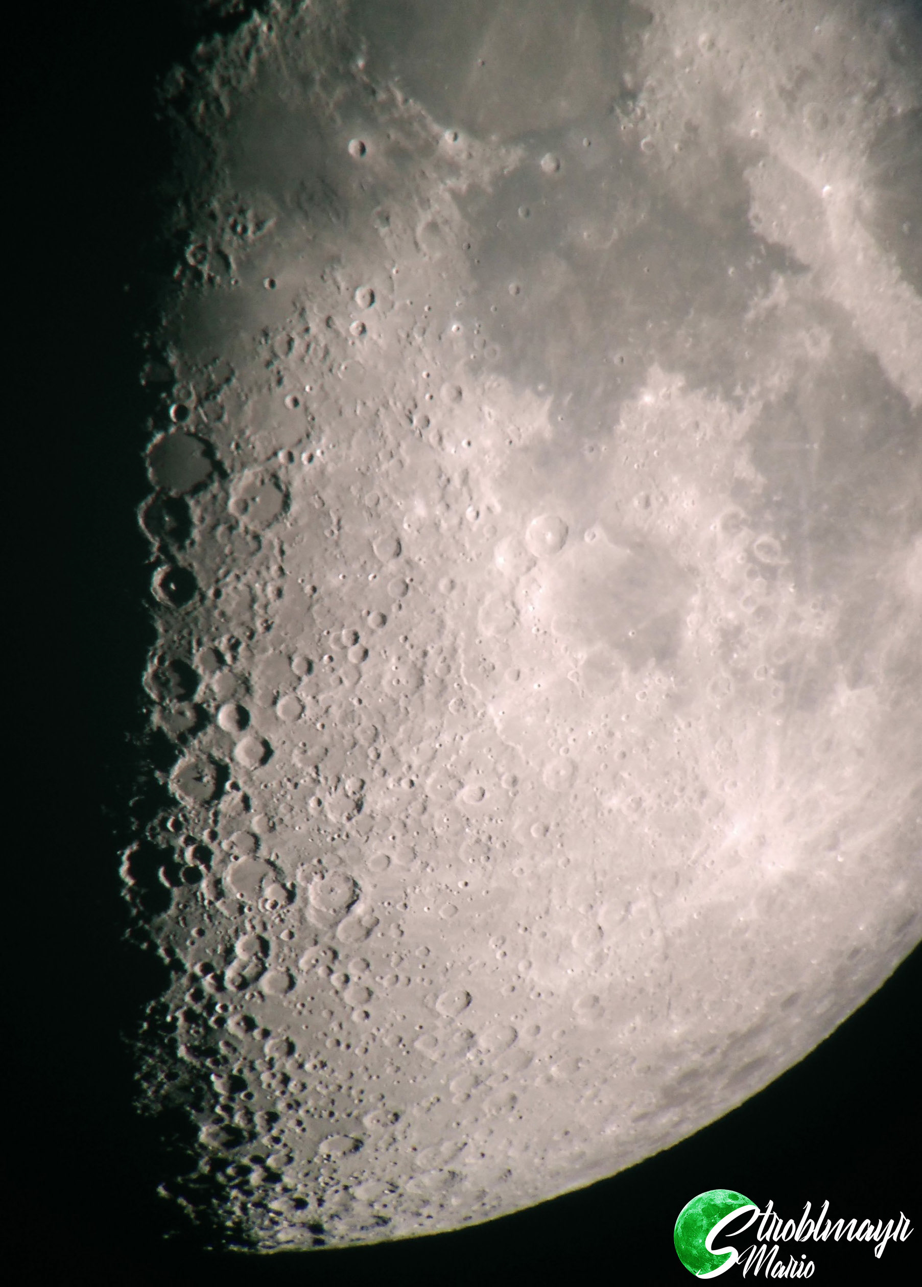Mond im 200/1200 Dobson mit ZWO ASI 120MM, 20.7.2018