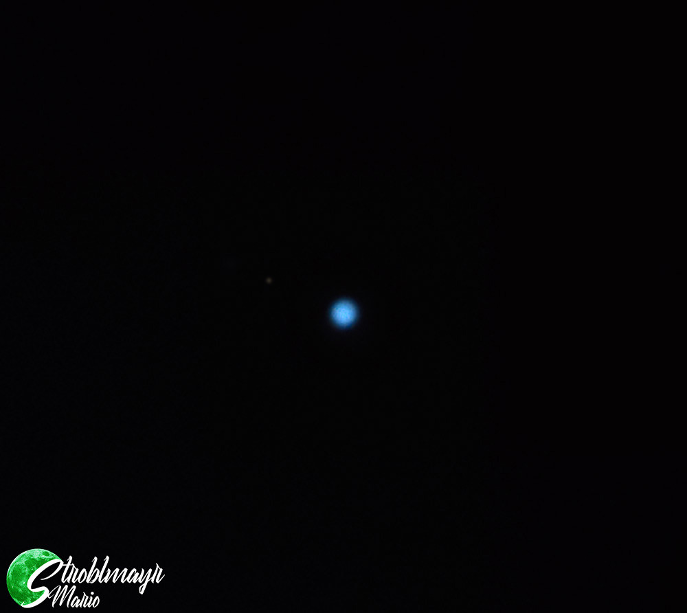 Neptun mit Mond Triton im 16'' Dobson am 27.10.2022 bei 5400mm Brennweite