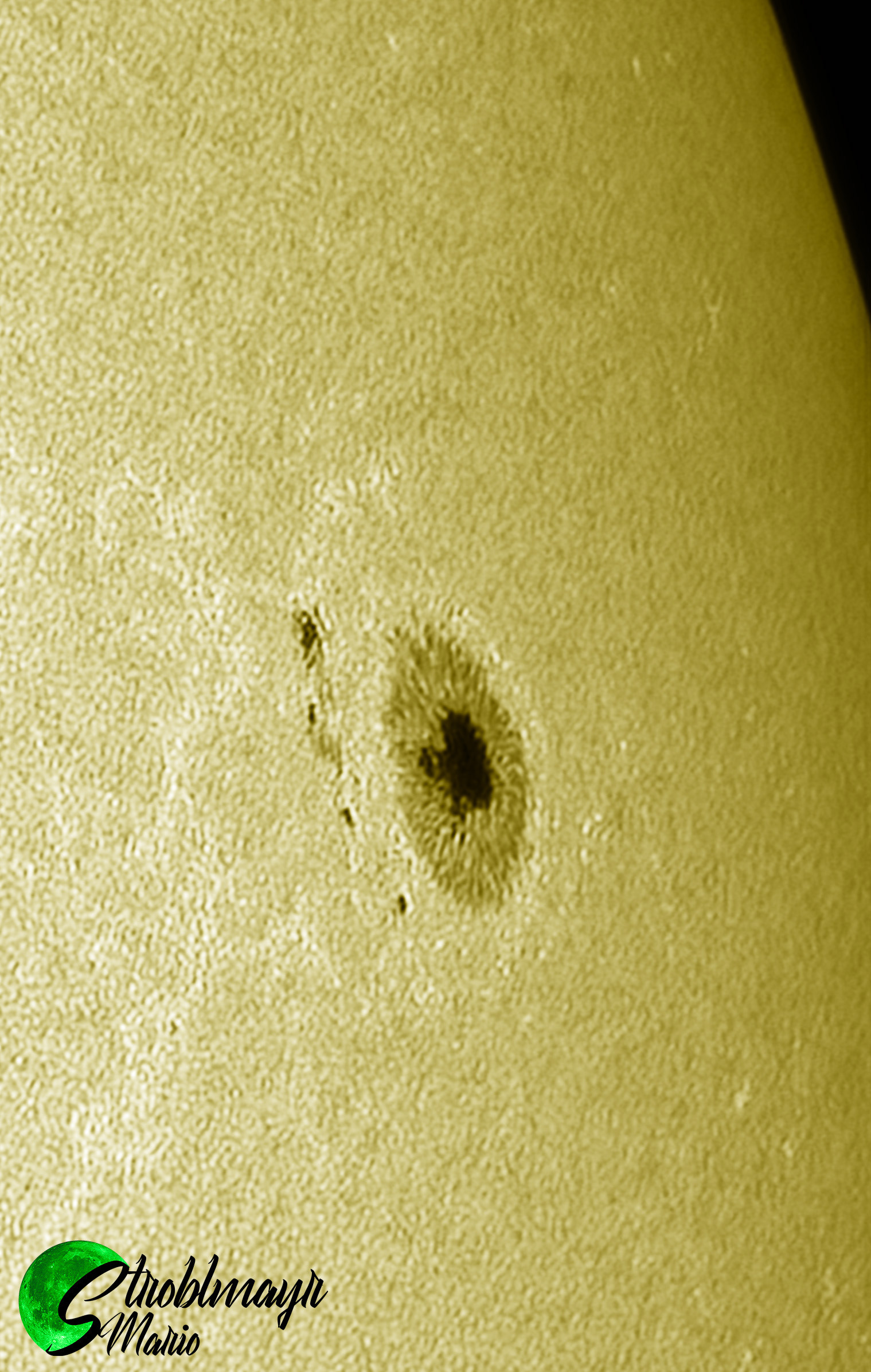 Sonnenfleck im Weißlicht mit 130mm Apo am 29.6.2024