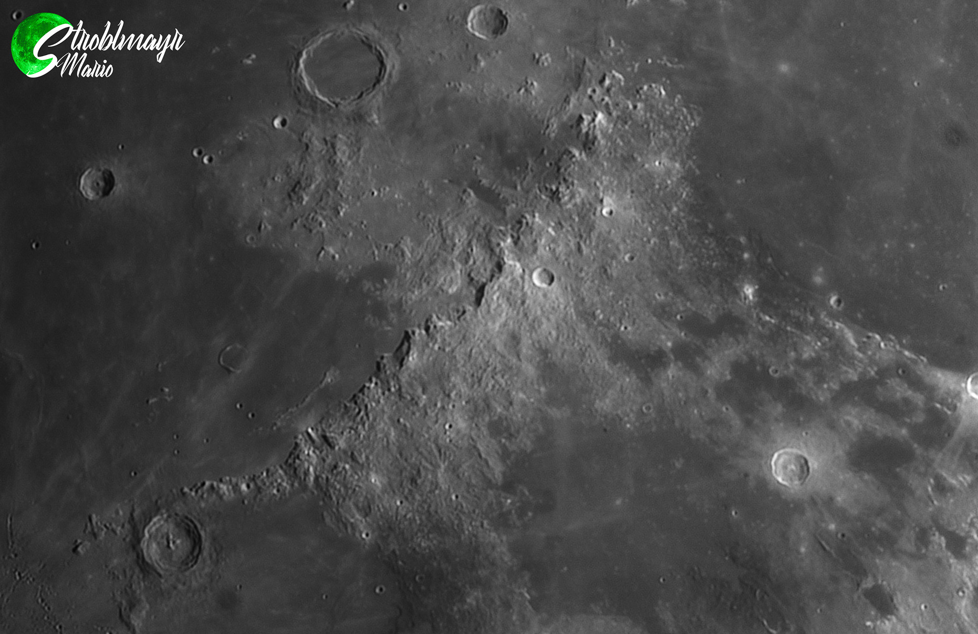 Montes Apenninus am Mond im 130mm Apo am 17.6.24