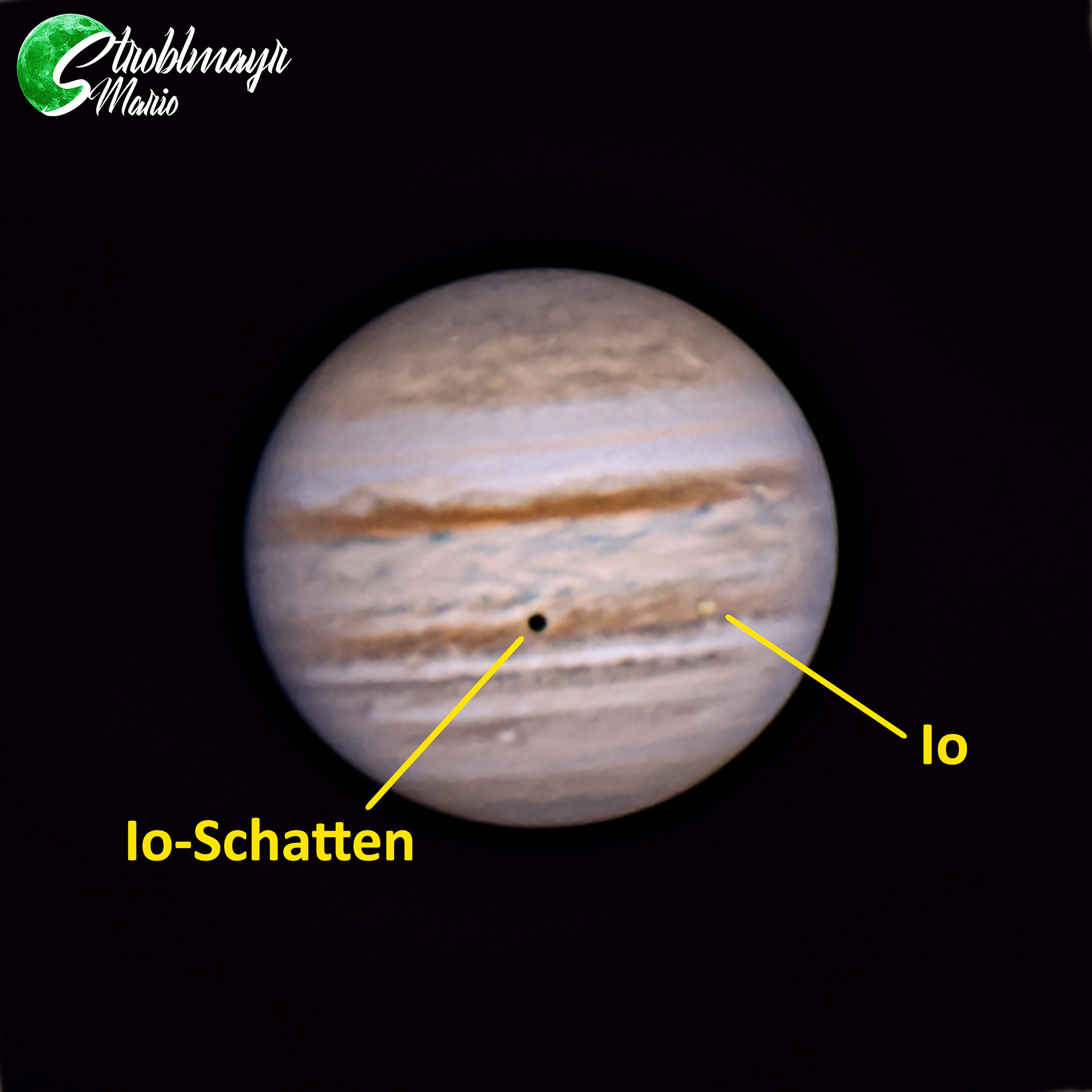 Jupiter mit Mond Io im 16'' Dobson am 27.10.2022 bei 5400mm Brennweite