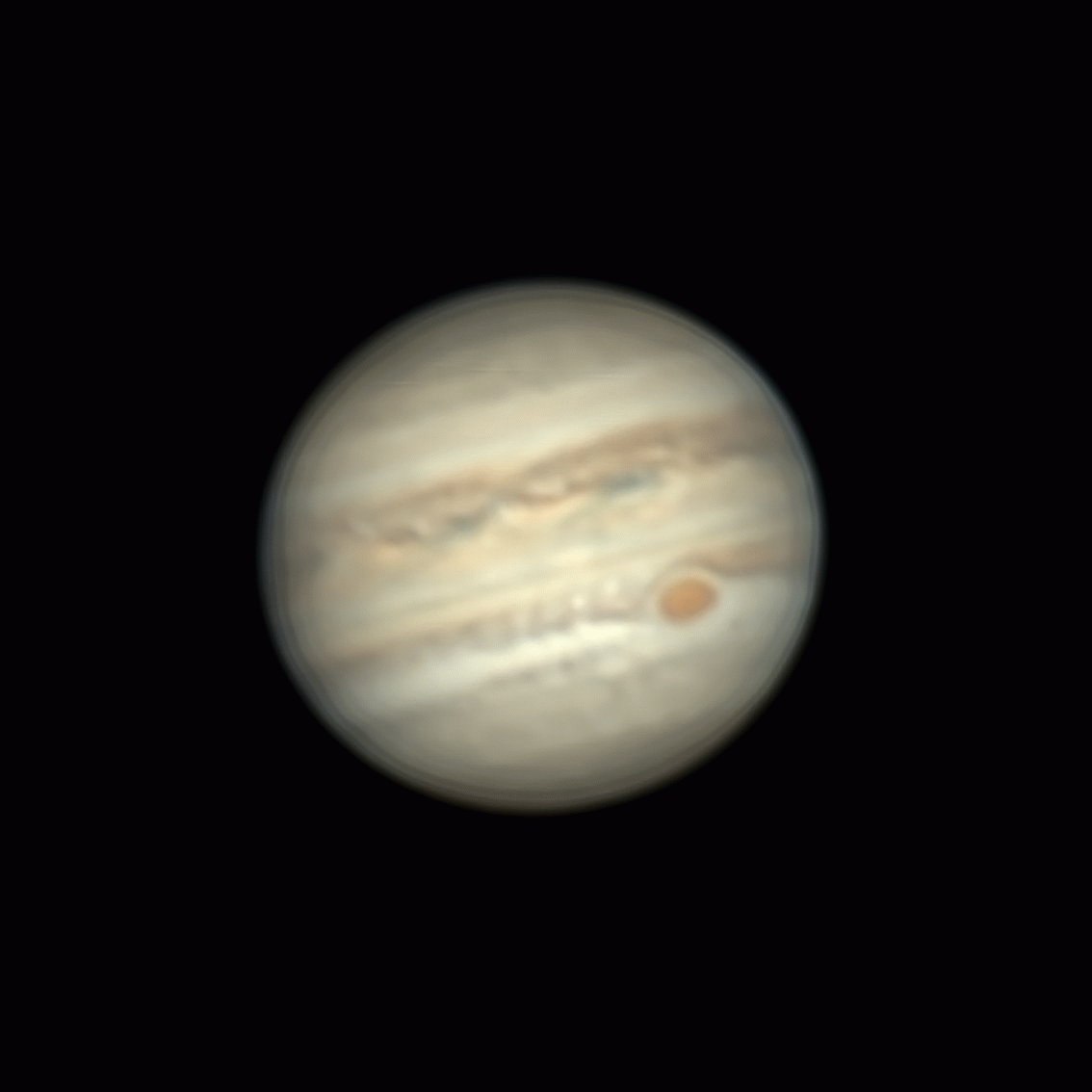 Animation der Jupiterbewegung (30min) im 400/1680 Dobson, 30.7.2020
