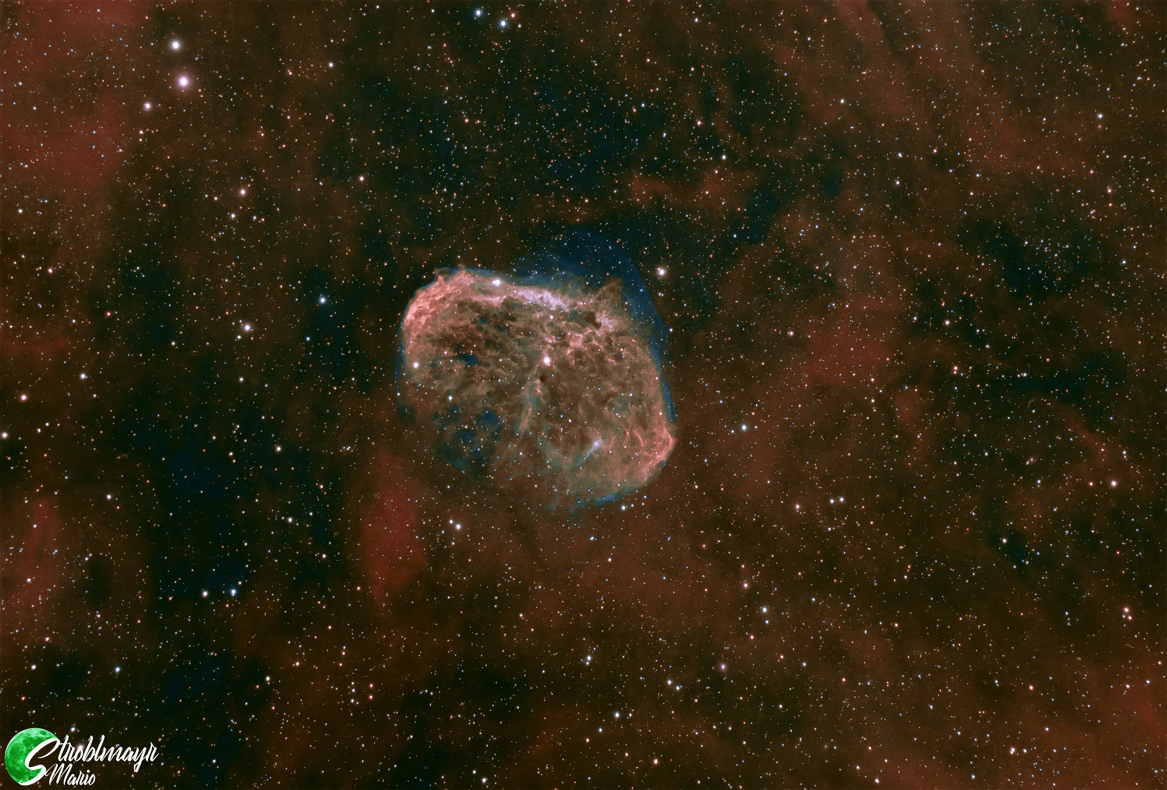 Mondsichelnebel NGC6888 im Sternbild Schwan (130/910 Apo) im Juni 2023