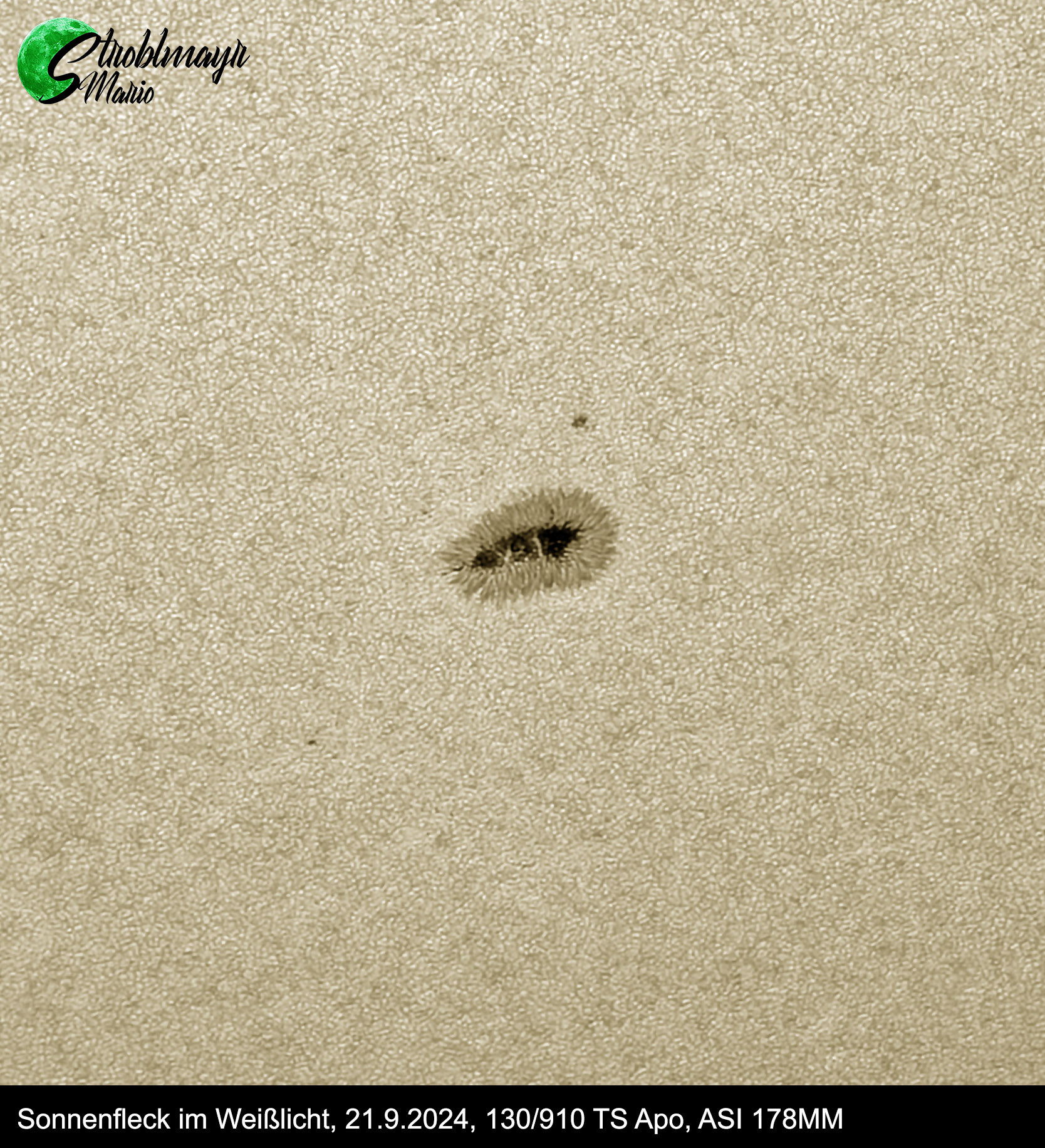 Sonnenfleck im 130/910 Apo am 21.9.24