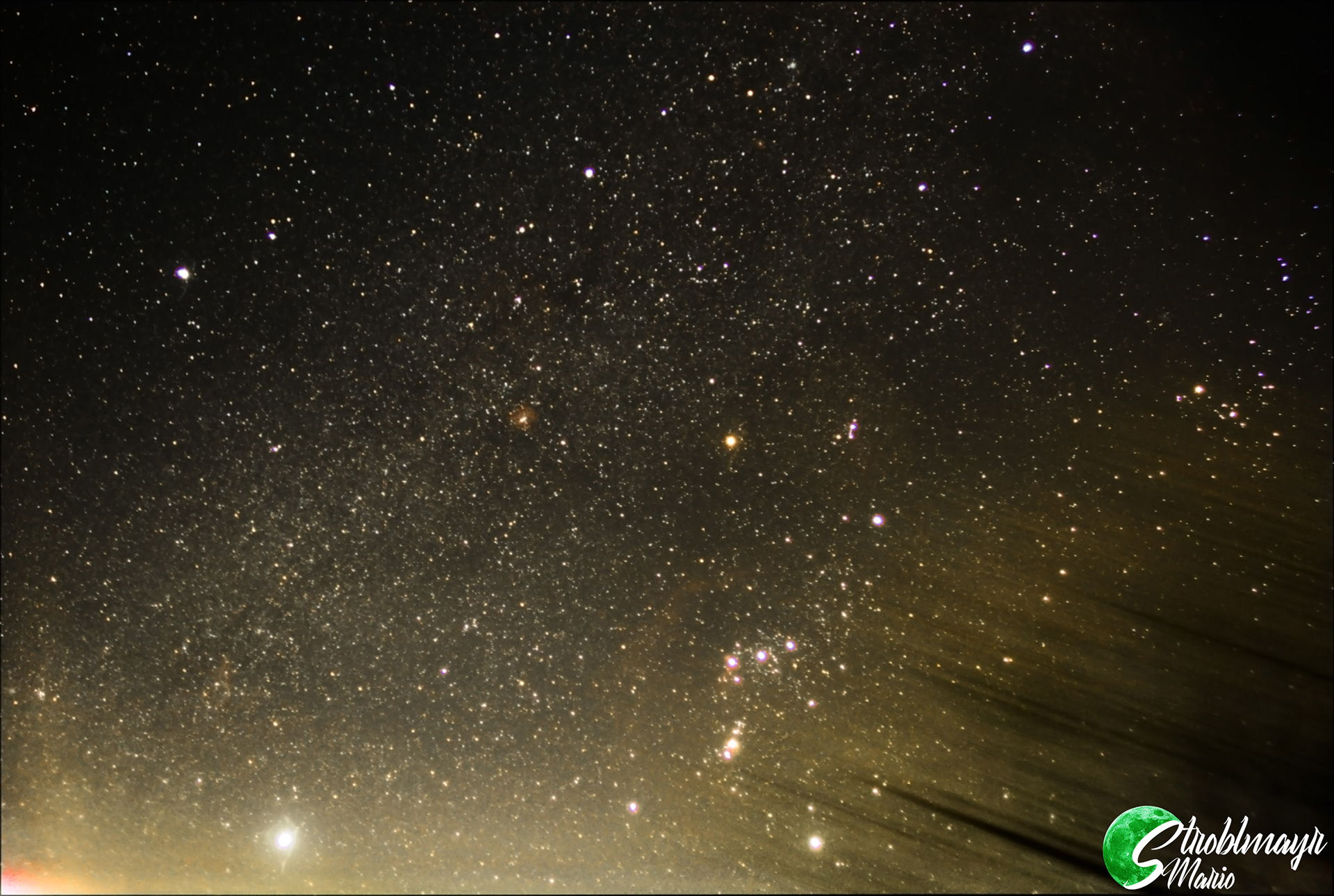 Sternbild Orion und Umgebung, nachgeführt, 6.2.2021