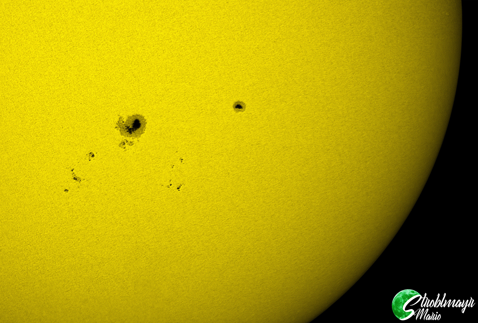 Sonnenflecken im Weißlicht im 200/1200 Dobson, 29.11.2020