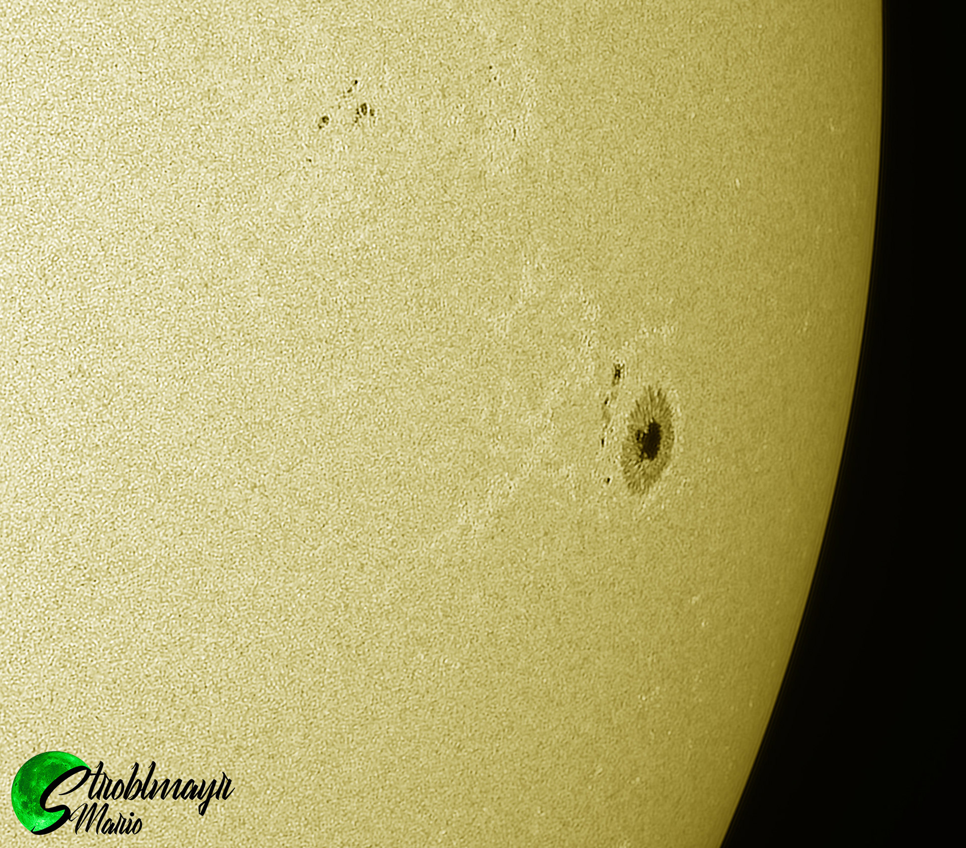 Sonnenfleck im Weißlicht mit 130mm Apo am 29.6.2024