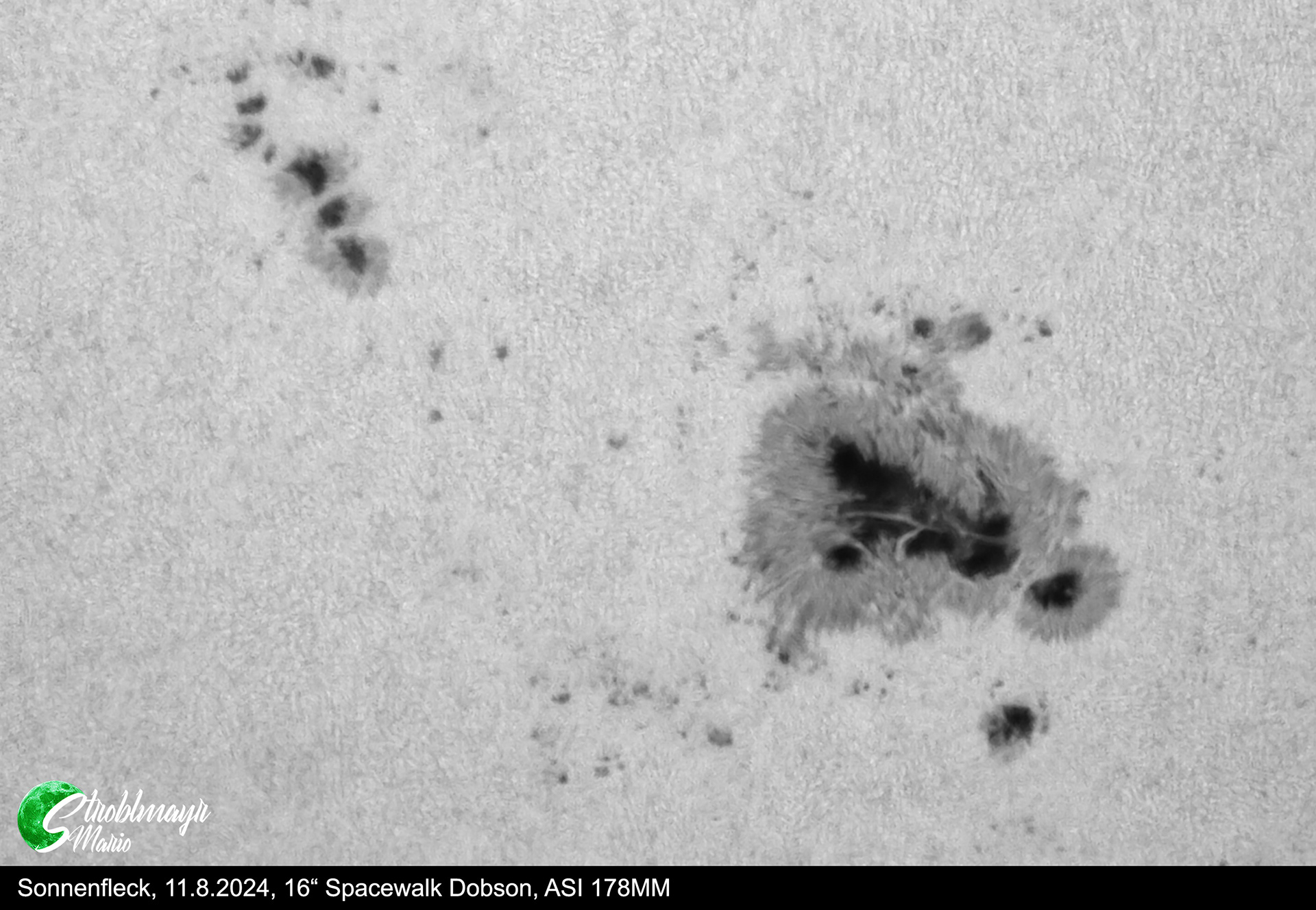 Sonnenflecke im 16" Dobson am 11.8.24