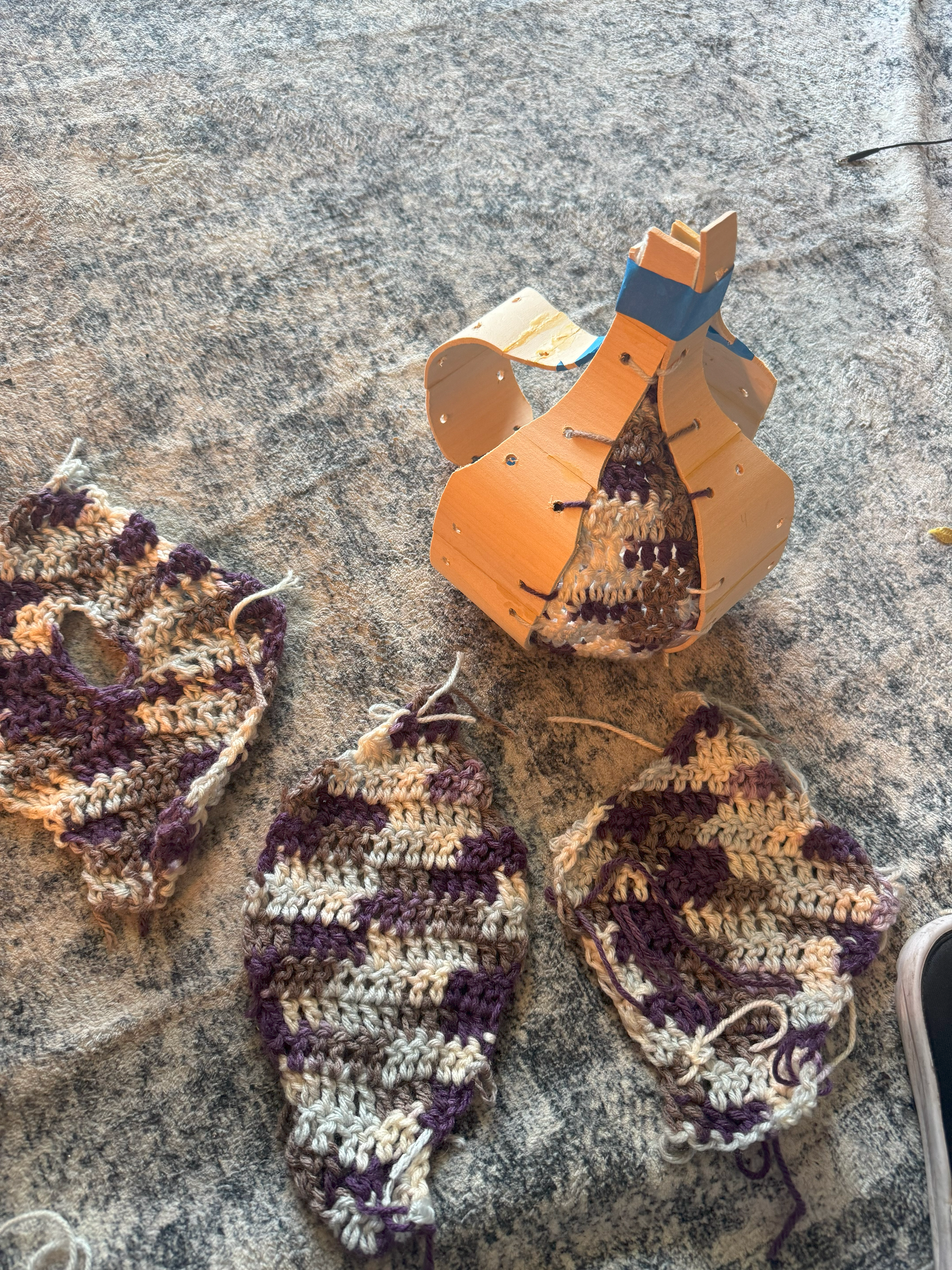 integrating crochet with wood