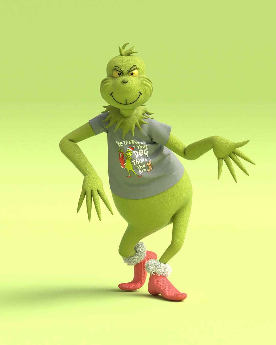 3D Cartoon Grinch Character T-Pose