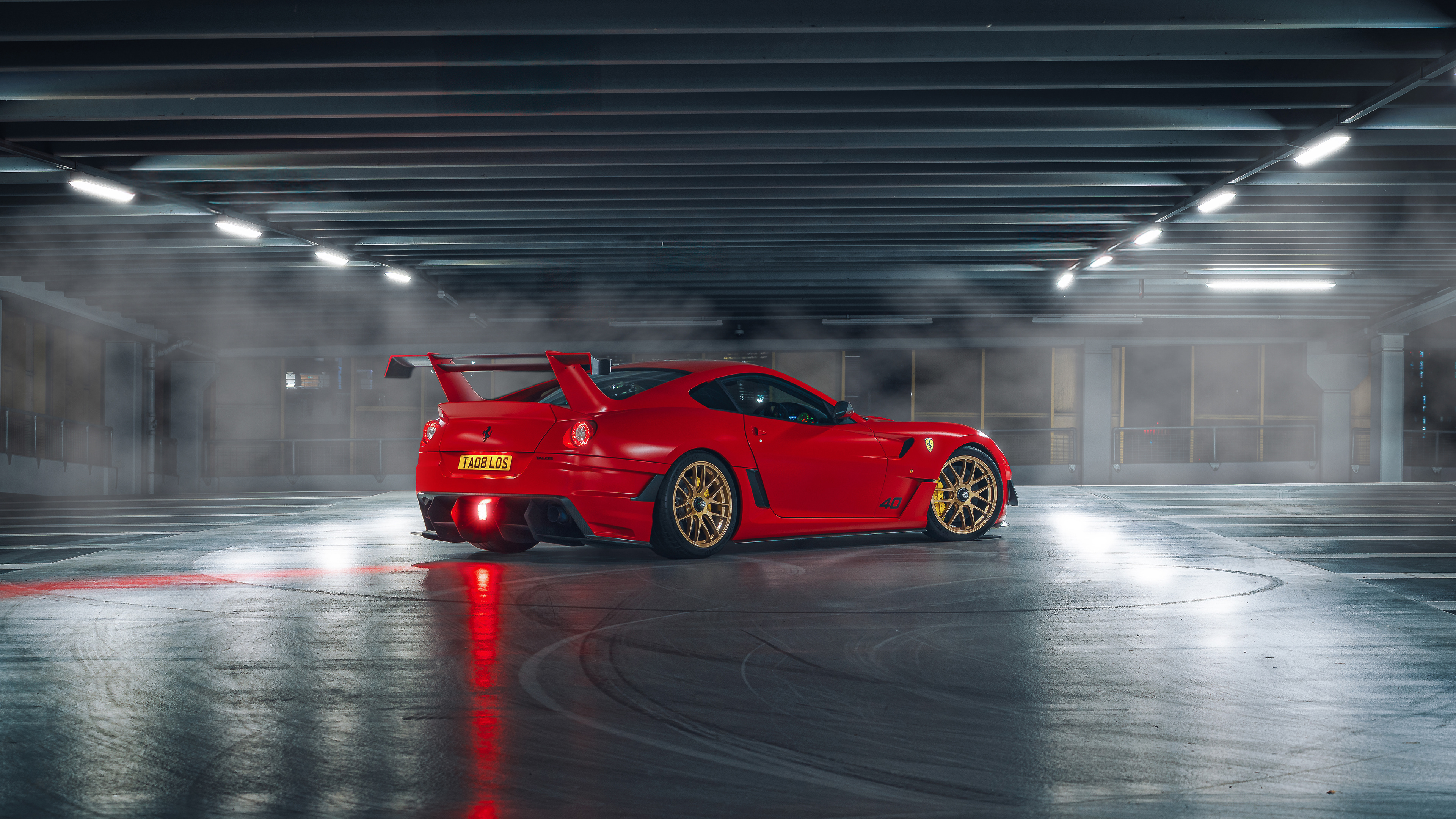 Ferrari 599 XX night drive film by 013 Create. High-end automotive cinematography in Manchester city center featuring low-light street racing aesthetics, carbon fiber details, and urban nighttime scenery.