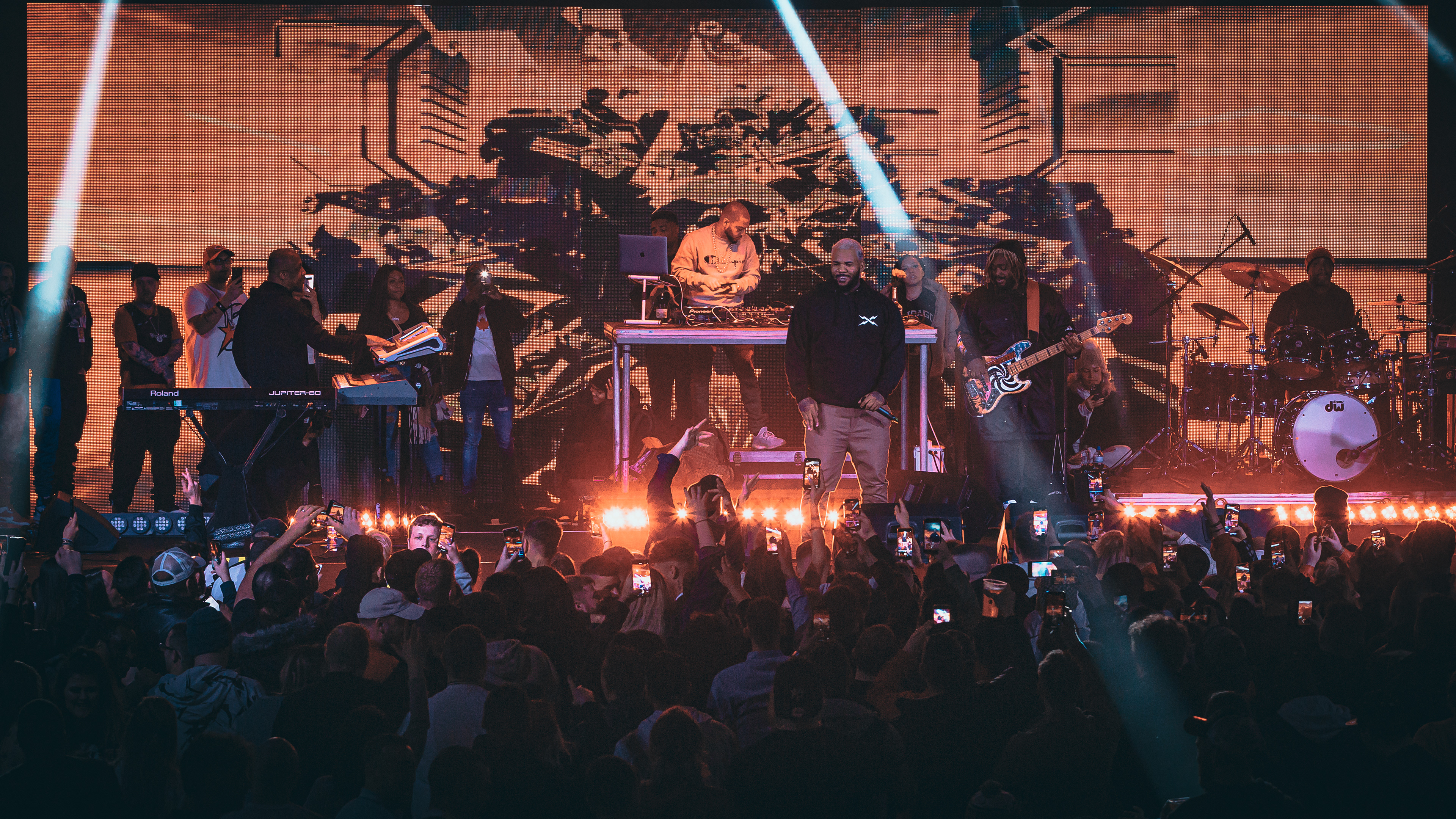 High-energy event cinematography of The Game at Rainton Arena, highlighting atmosphere and low-light performance.