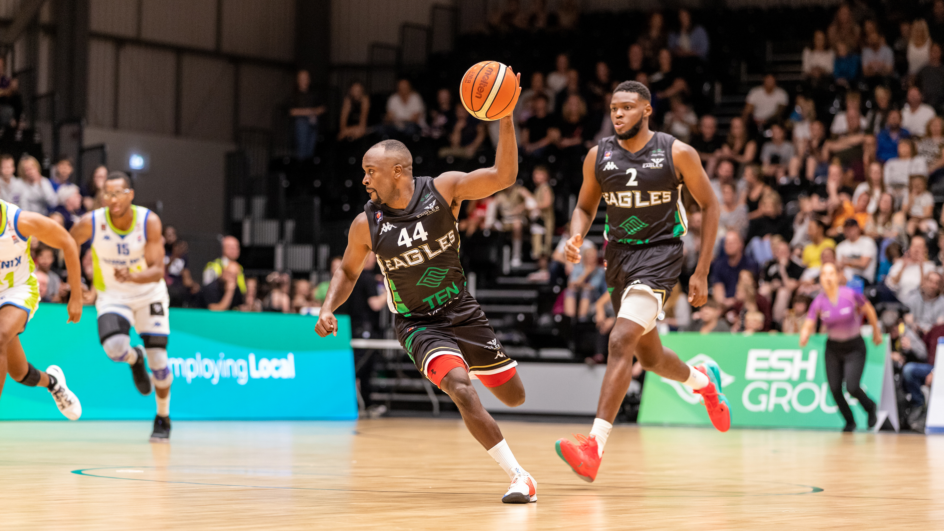 Professional sports brand film for Esh Group and Newcastle Eagles, featuring dynamic court-side motion.