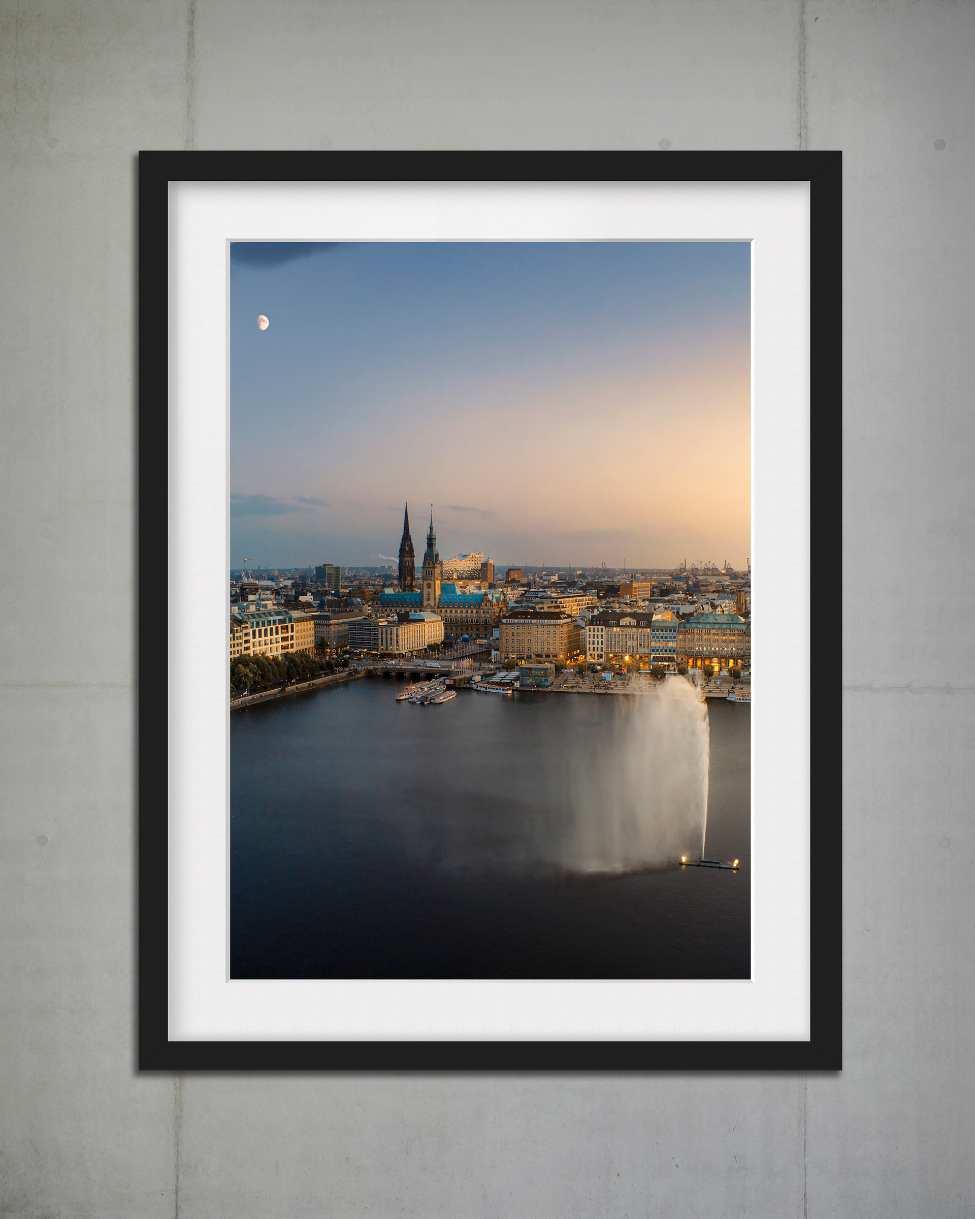 Hamburg Printmotiv Luftaufnahme Binnenalster