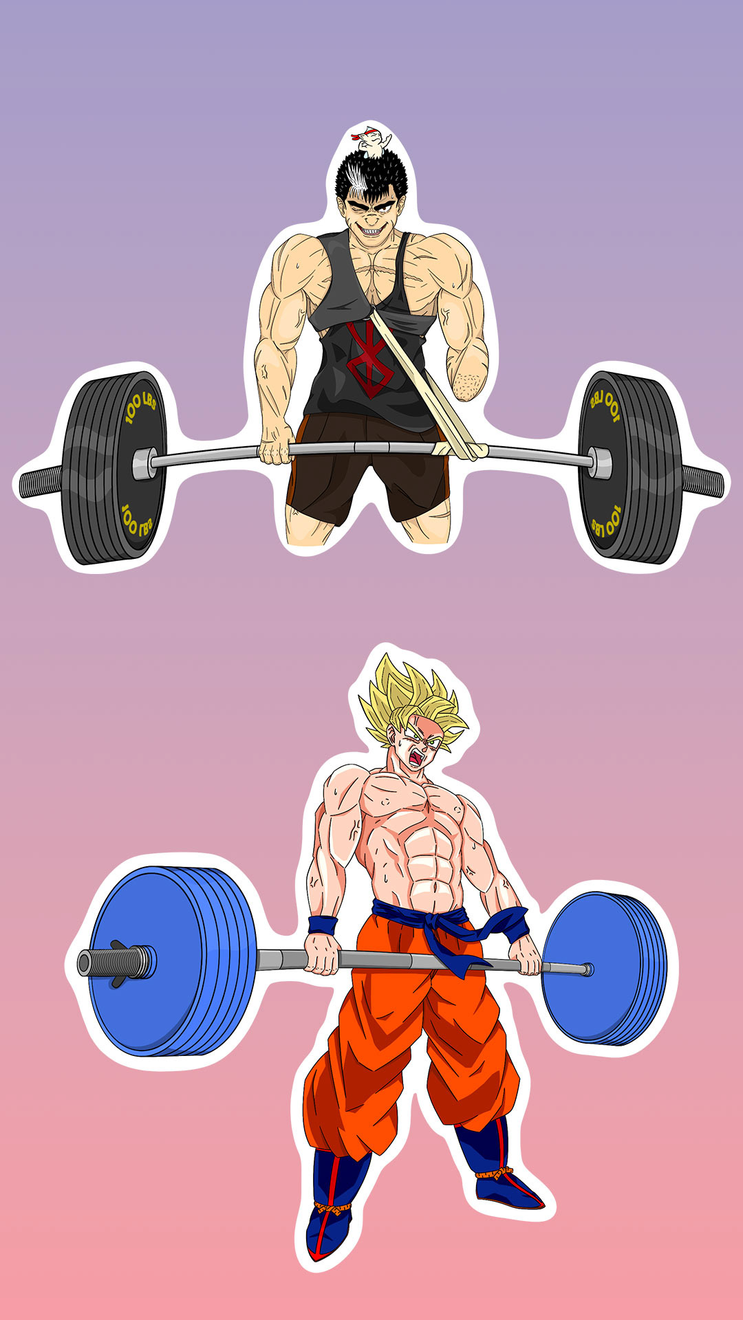 Stickers of Guts and Goku