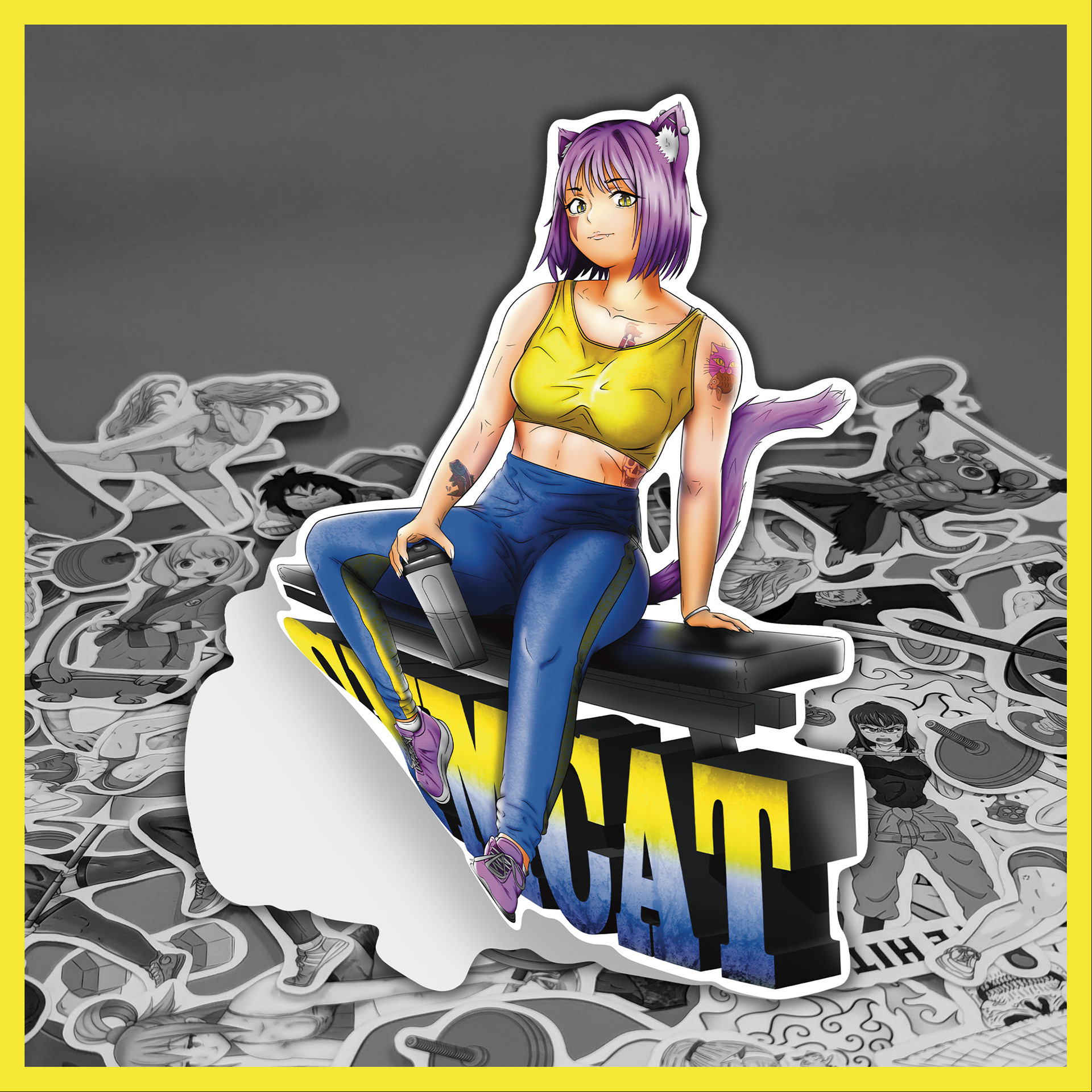 GymCat Sticker