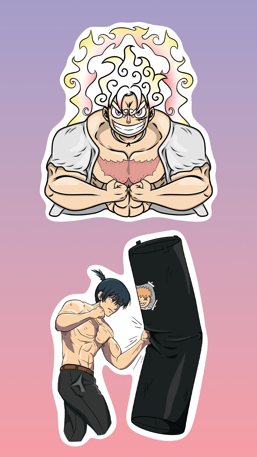 Stickers of Luffy and Aki