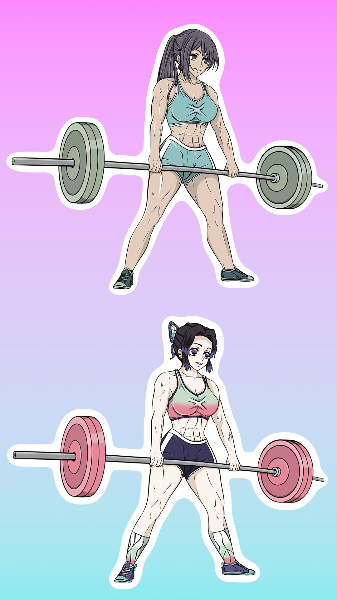 Stickers of Luna and Shinobu