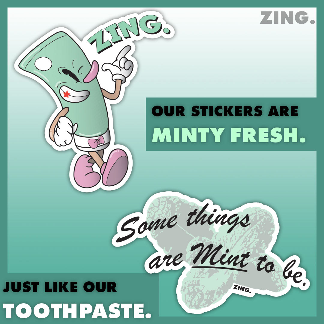 ZING Toothpaste Sticker
