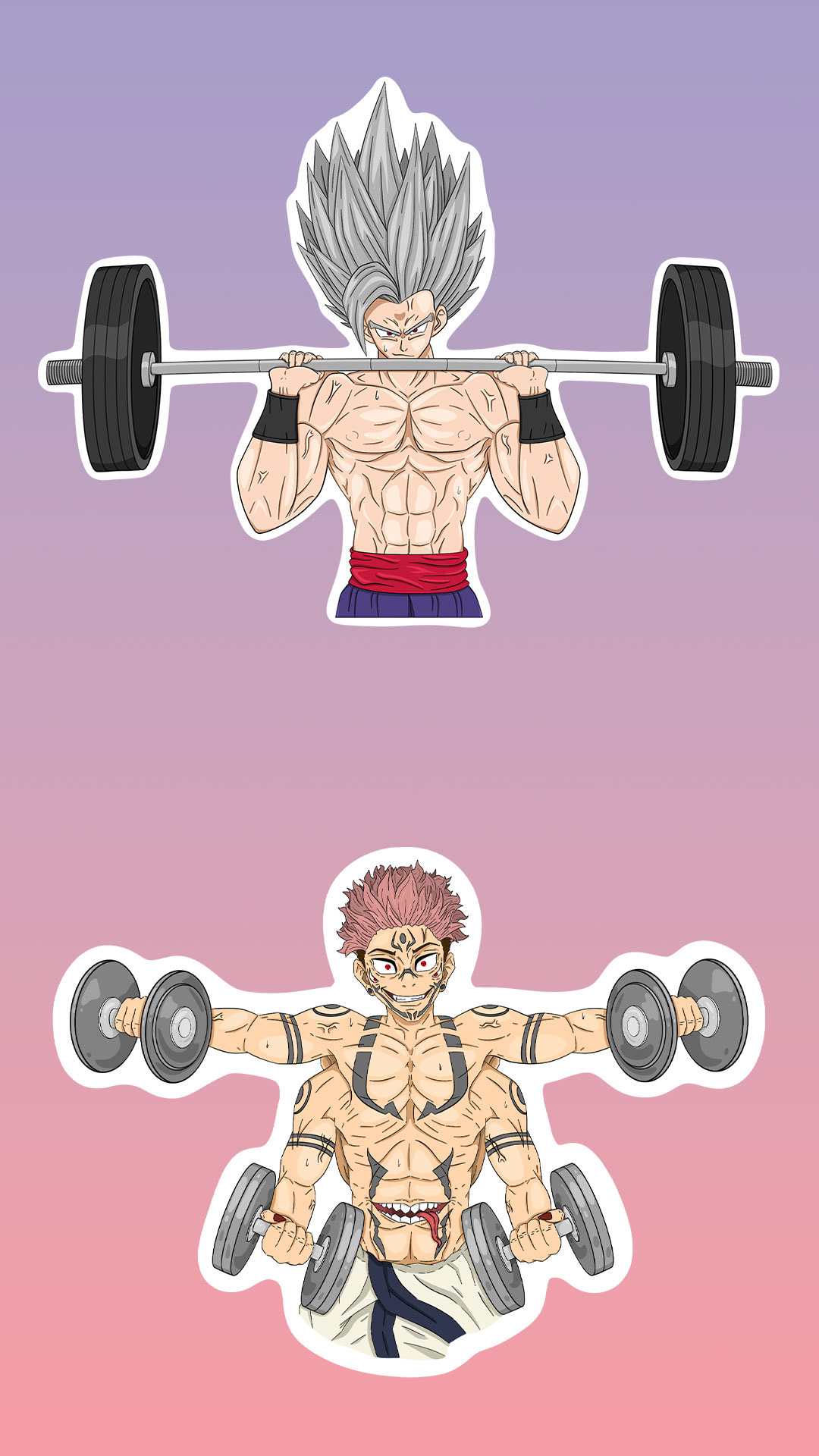 Stickers of Gohan and Sukuna