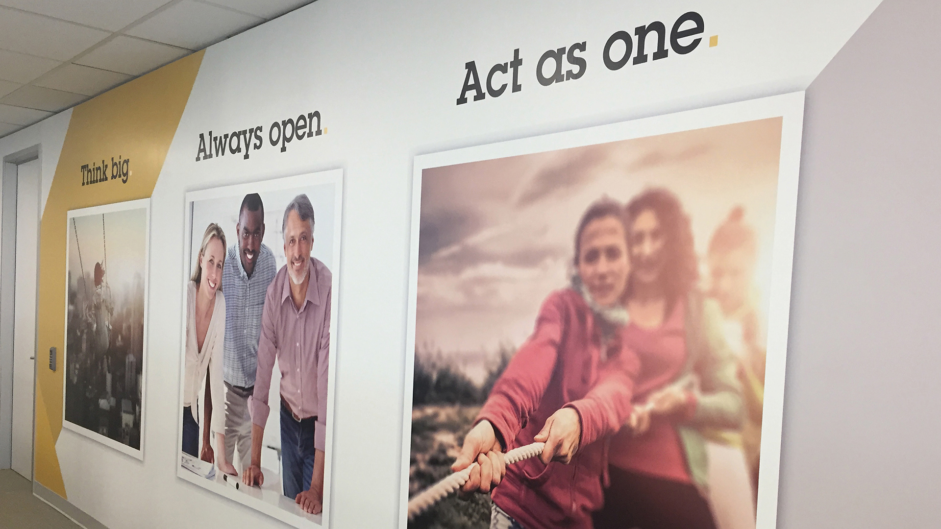 Wall graphics for Axis Communications Canada office.