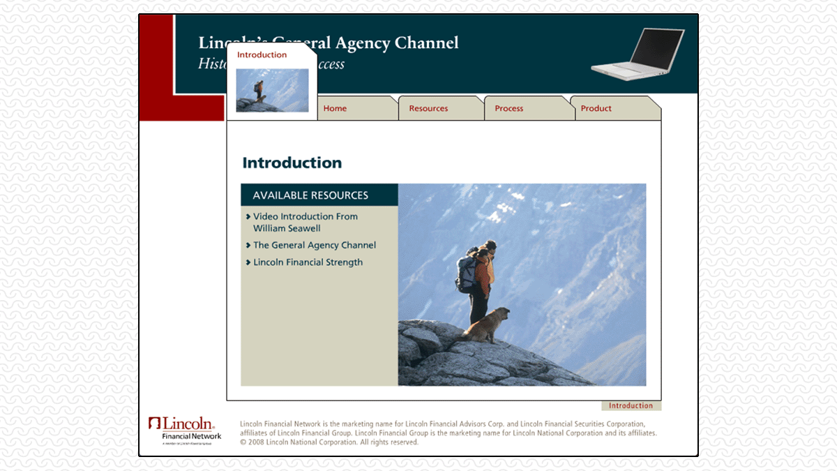 Interactive partner training resource presentation.