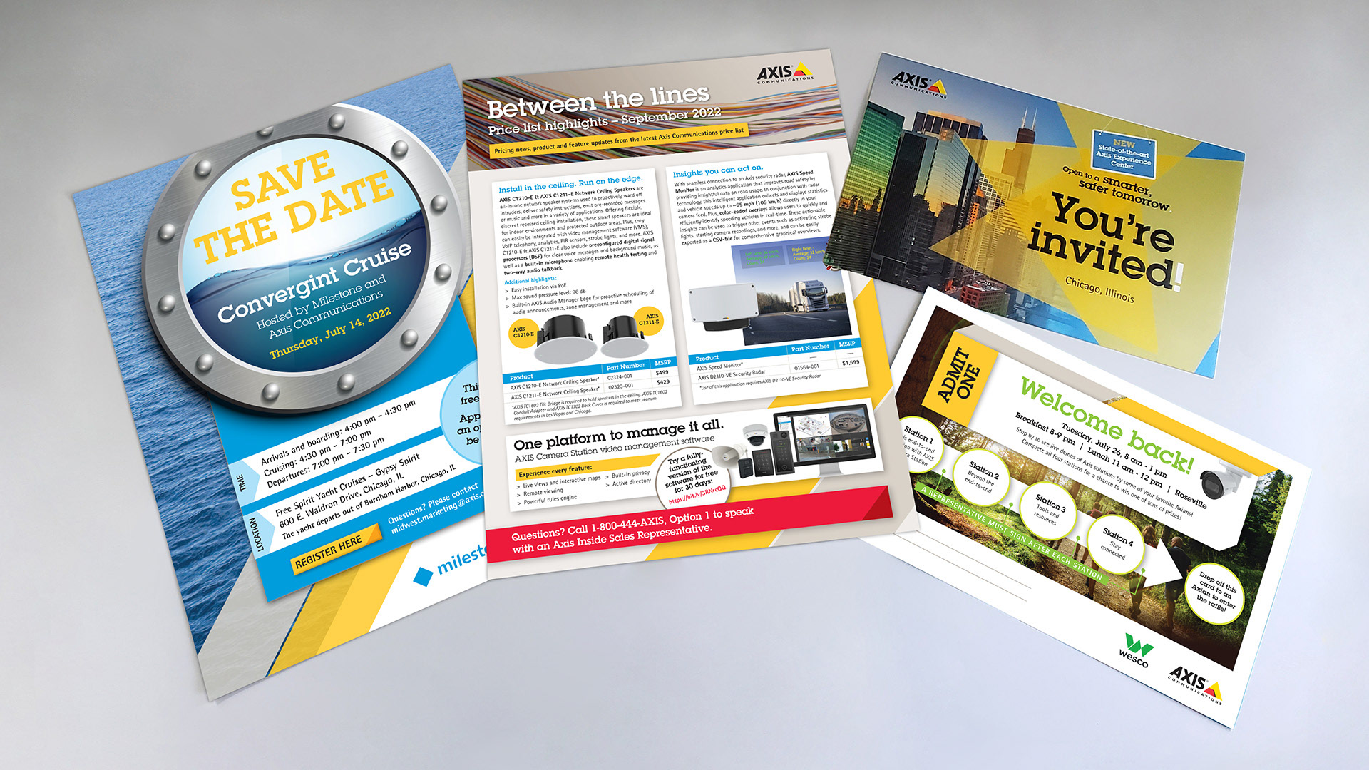 Flyer, newsletter and postcards on various topics.