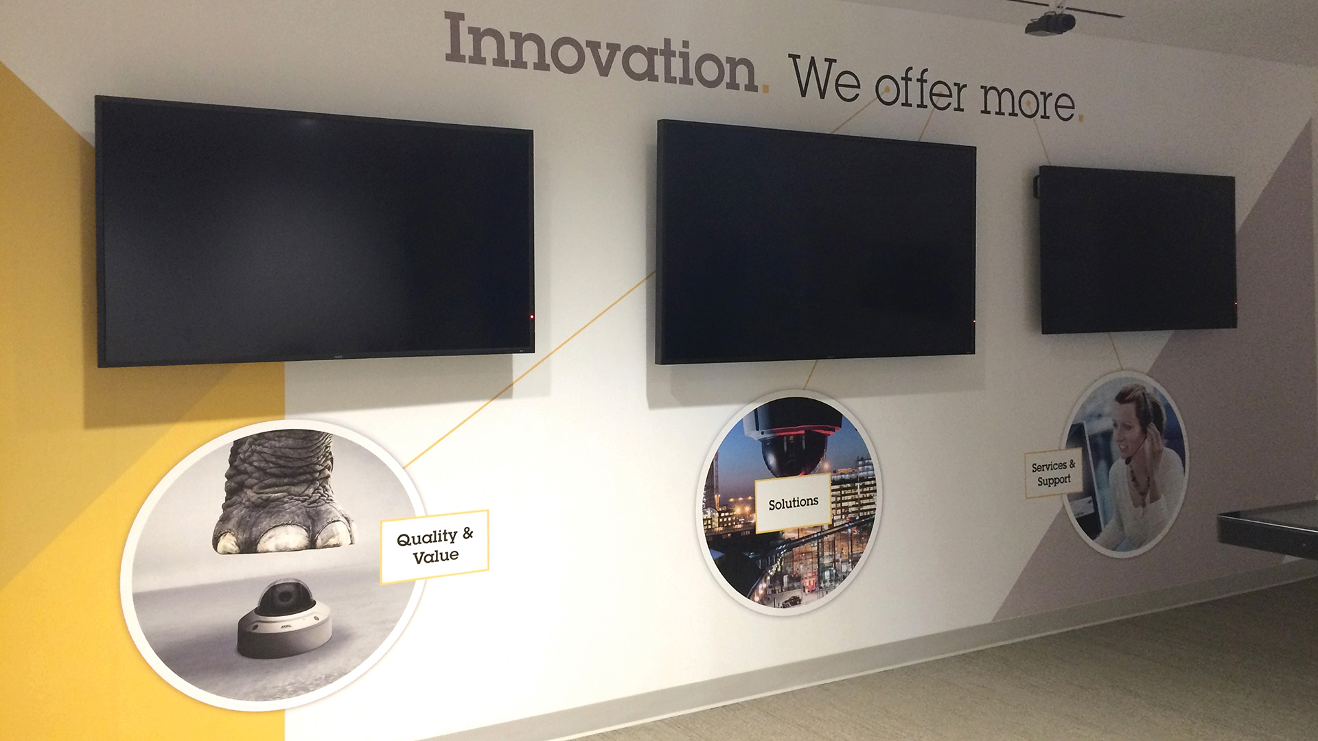 Wall graphics for Axis Communications Canada experience center.